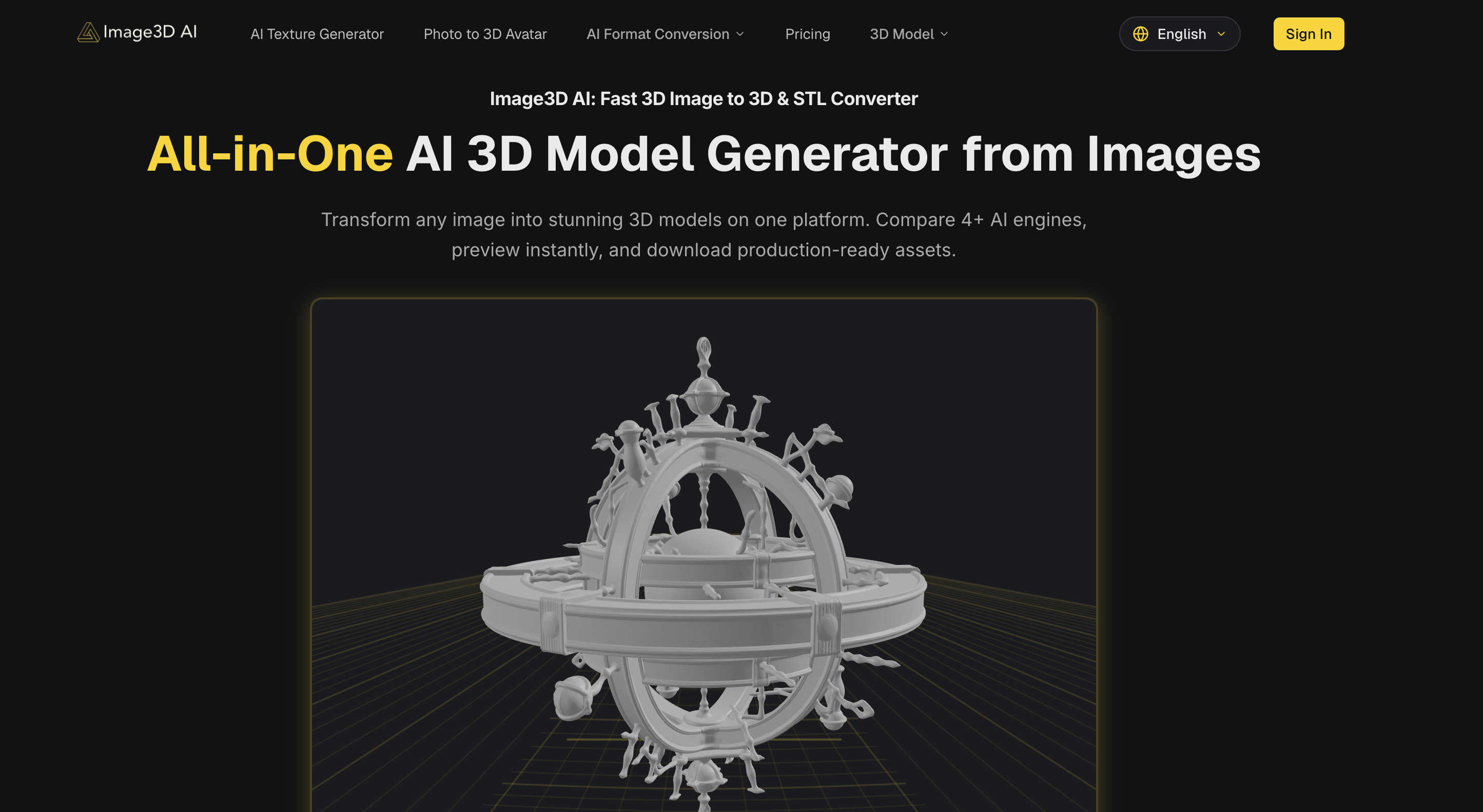 Image3D AI - Screenshot showing the interface and features of this AI tool
