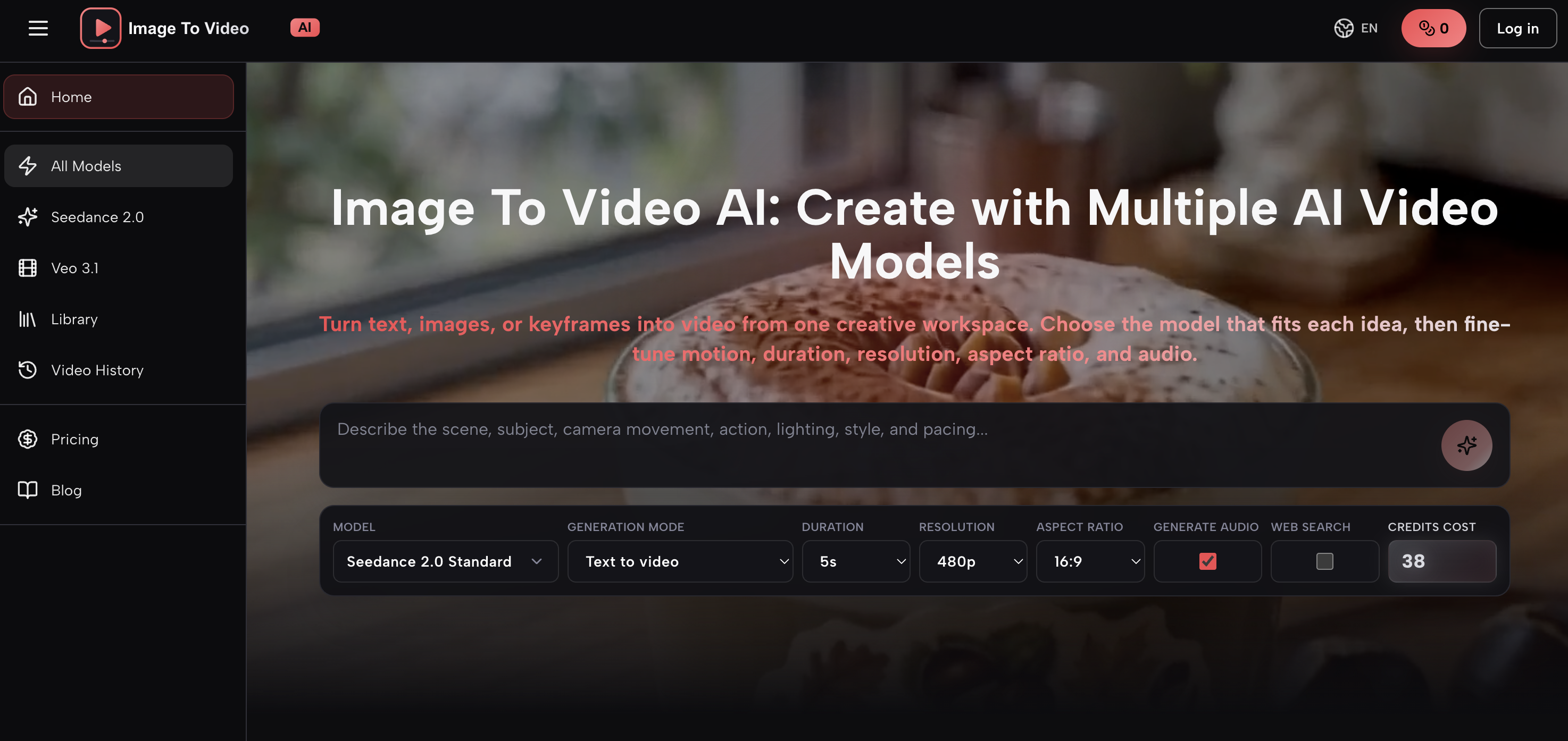 ImageToVideo AI.org - Screenshot showing the interface and features of this AI tool