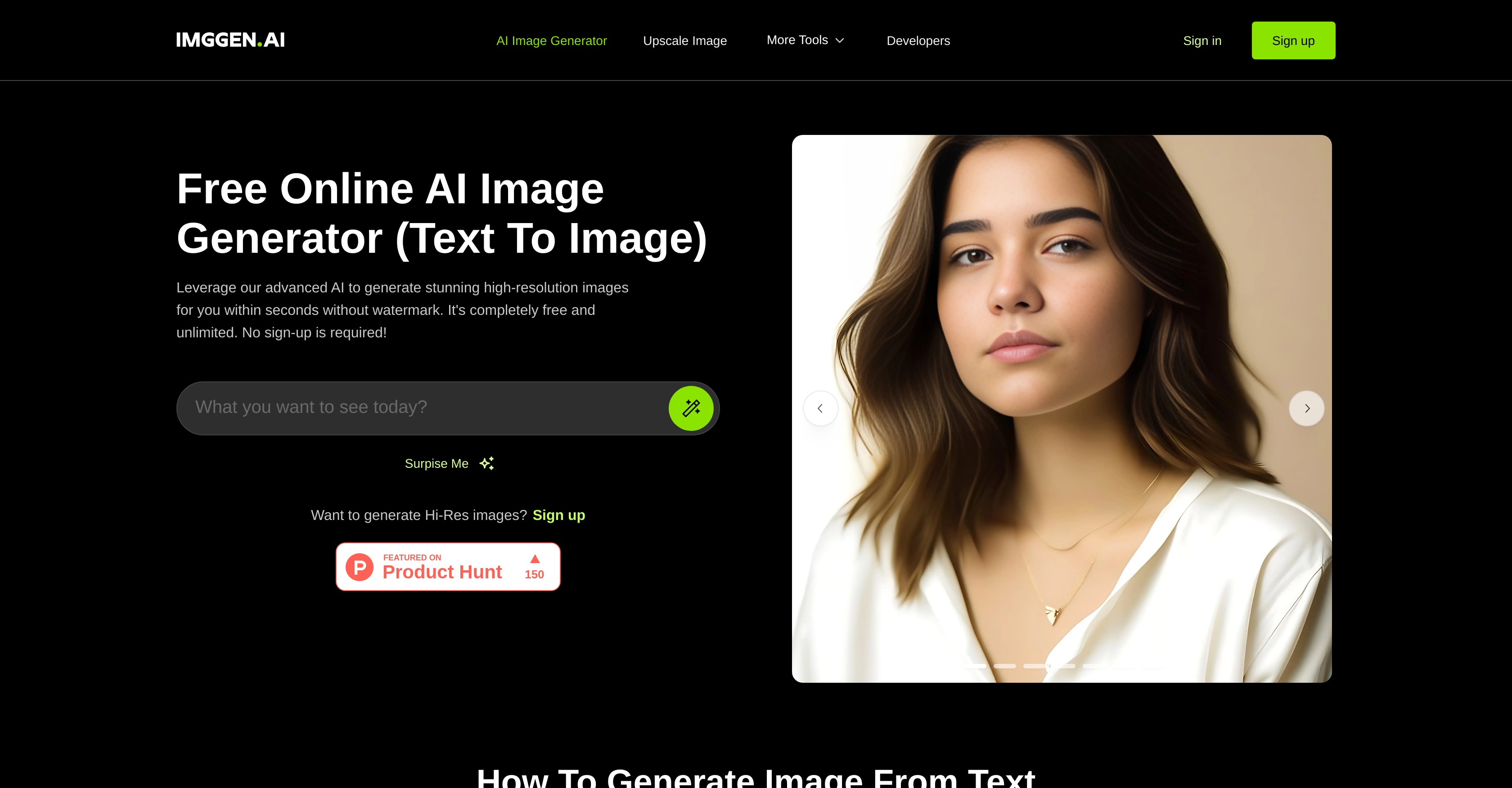 ImgGen - Screenshot showing the interface and features of this AI tool