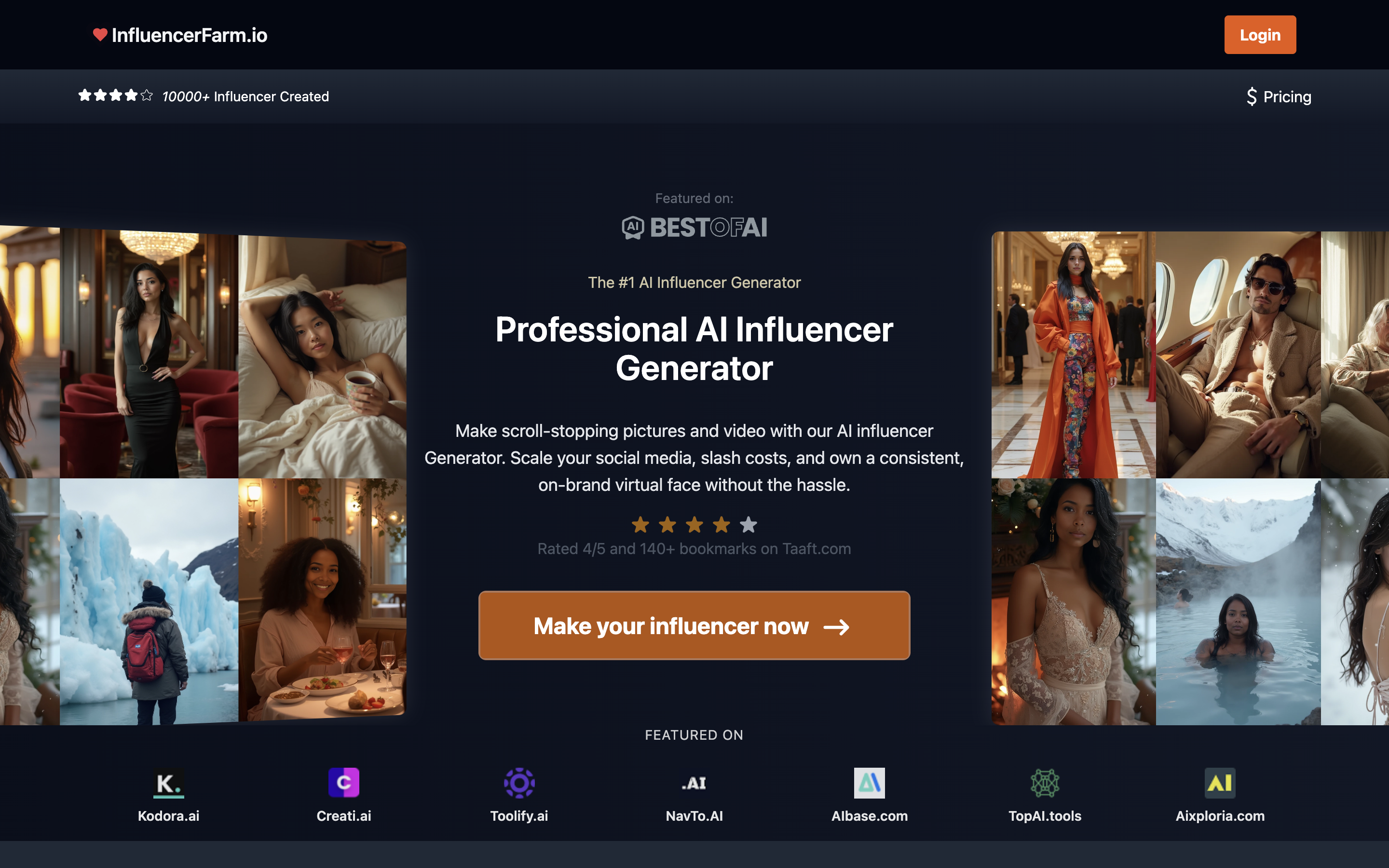 InfluencerFarmv2 - Screenshot showing the interface and features of this AI tool