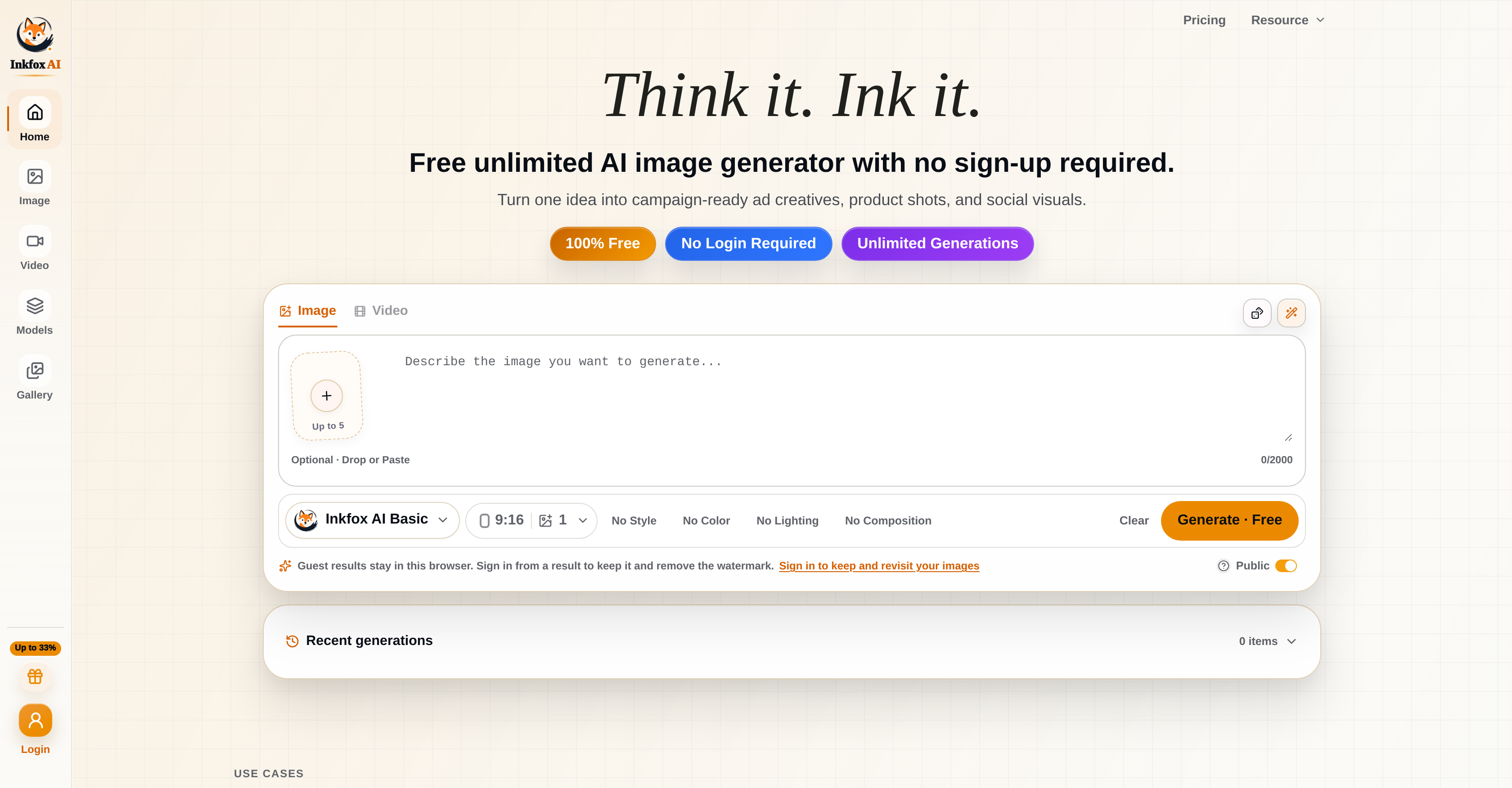 Inkfox AI - Screenshot showing the interface and features of this AI tool
