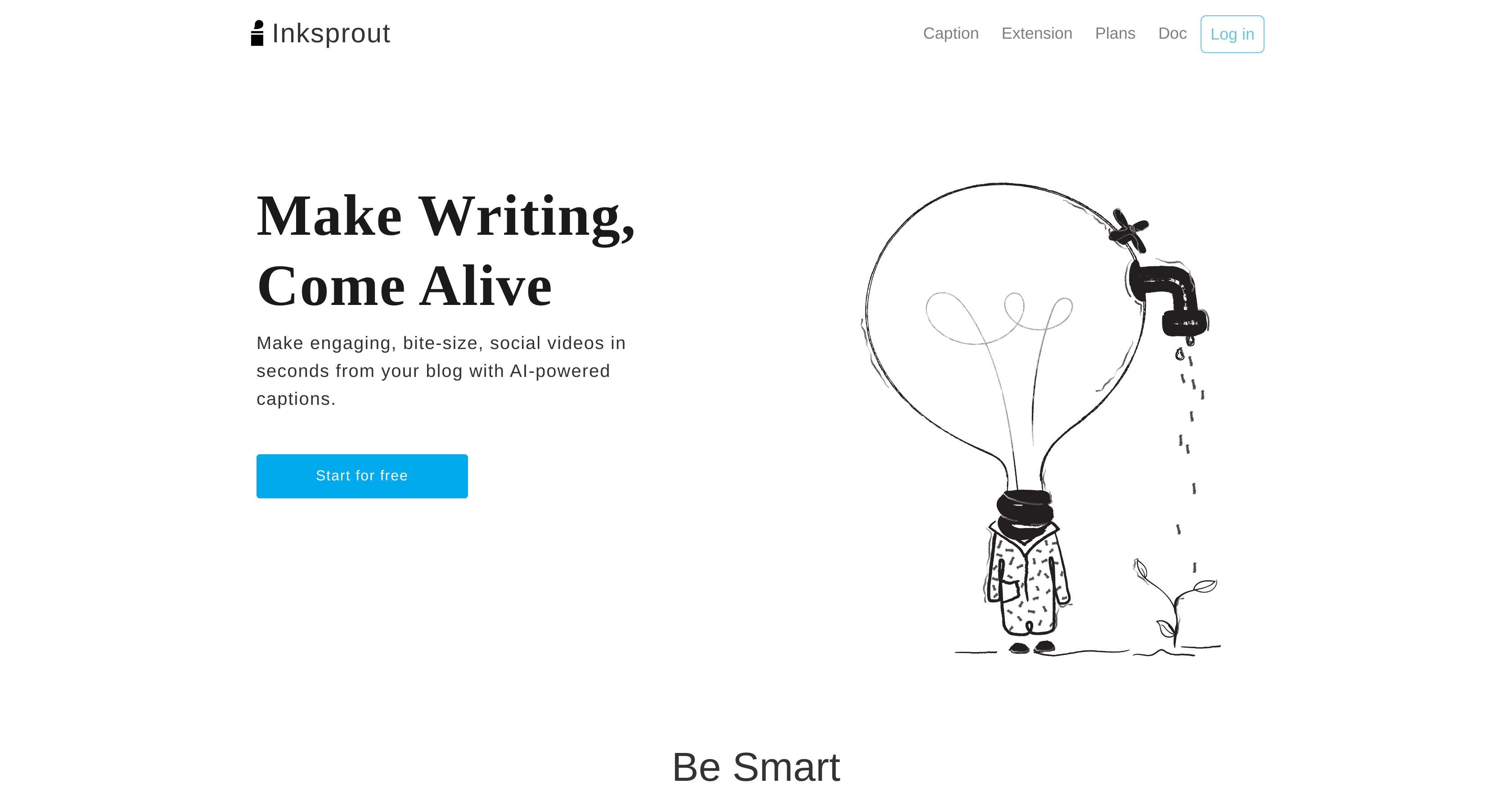 Inksprout Video - Screenshot showing the interface and features of this AI tool