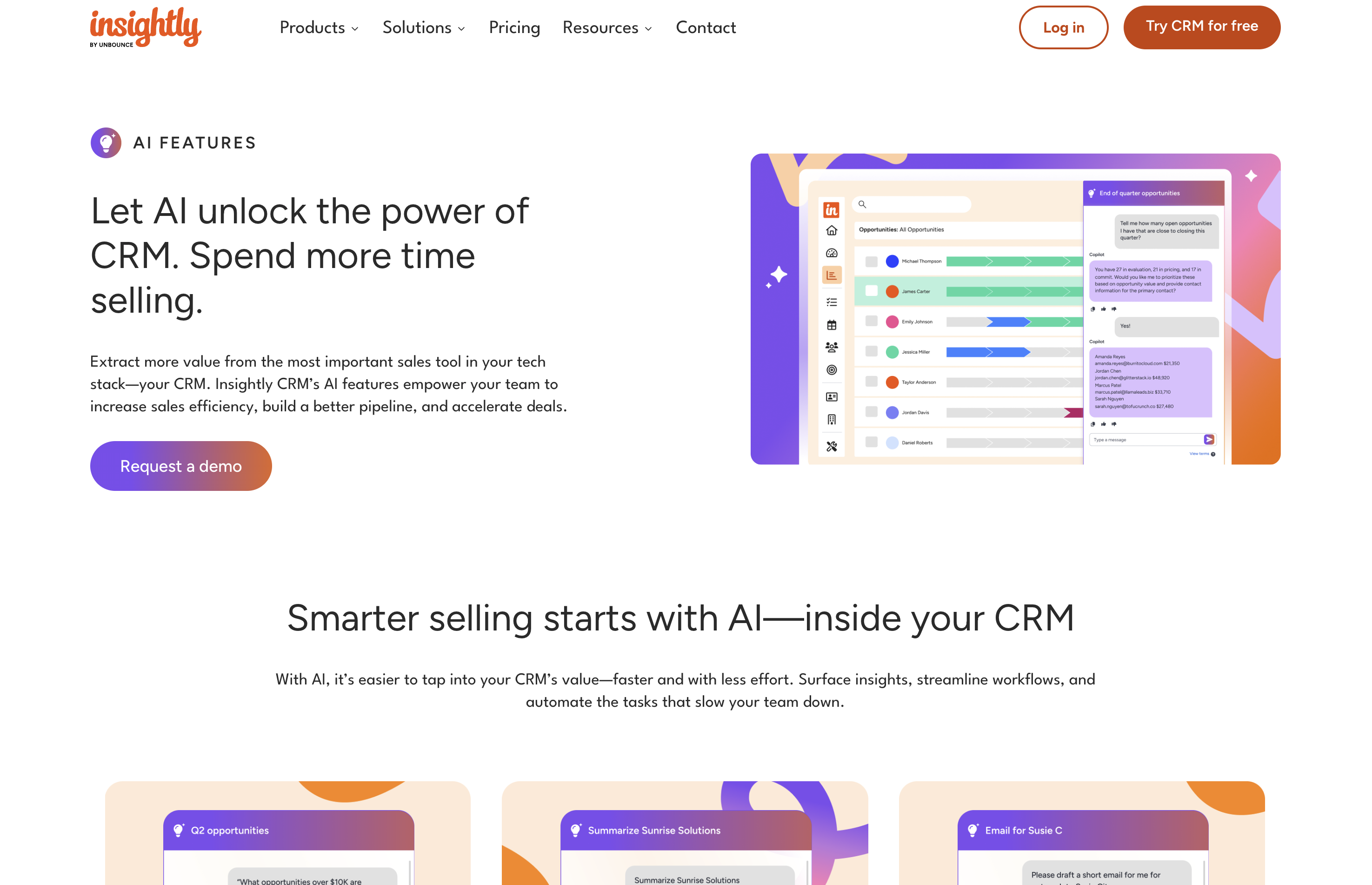 Insightly CRM AI - Screenshot showing the interface and features of this AI tool