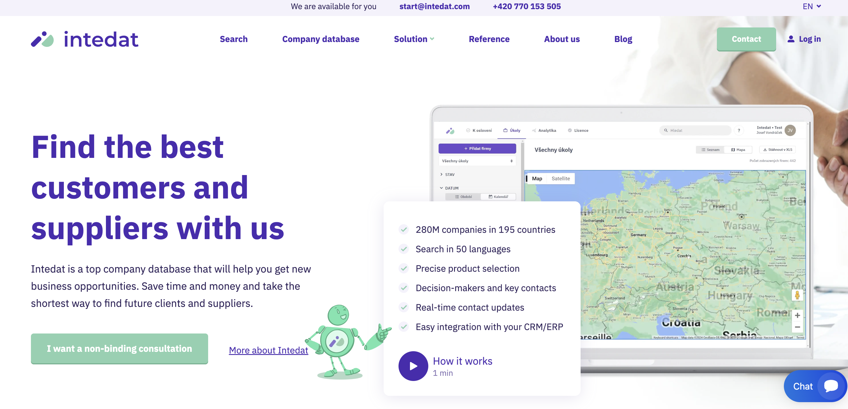 Intedat - Screenshot showing the interface and features of this AI tool