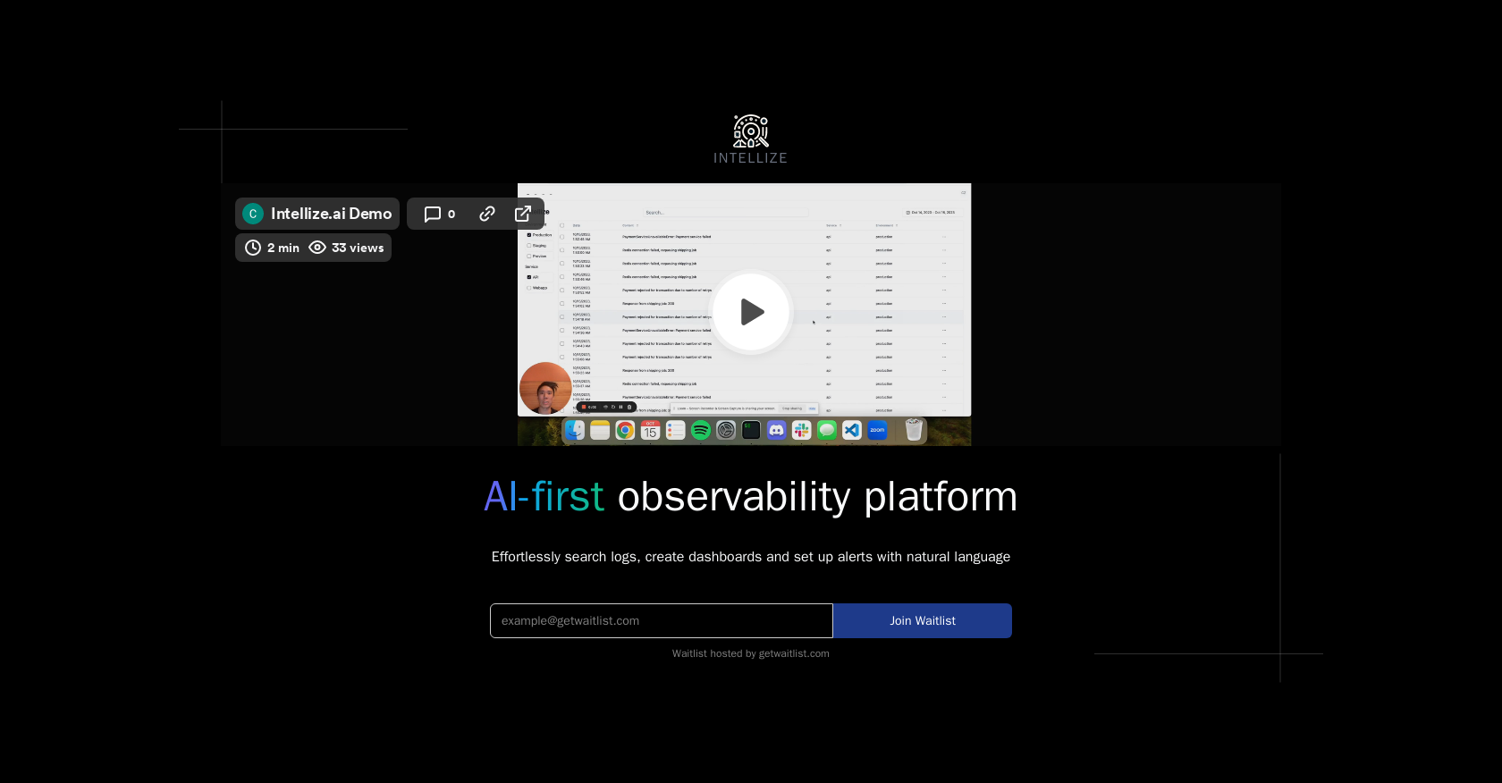 Intellize - Screenshot showing the interface and features of this AI tool