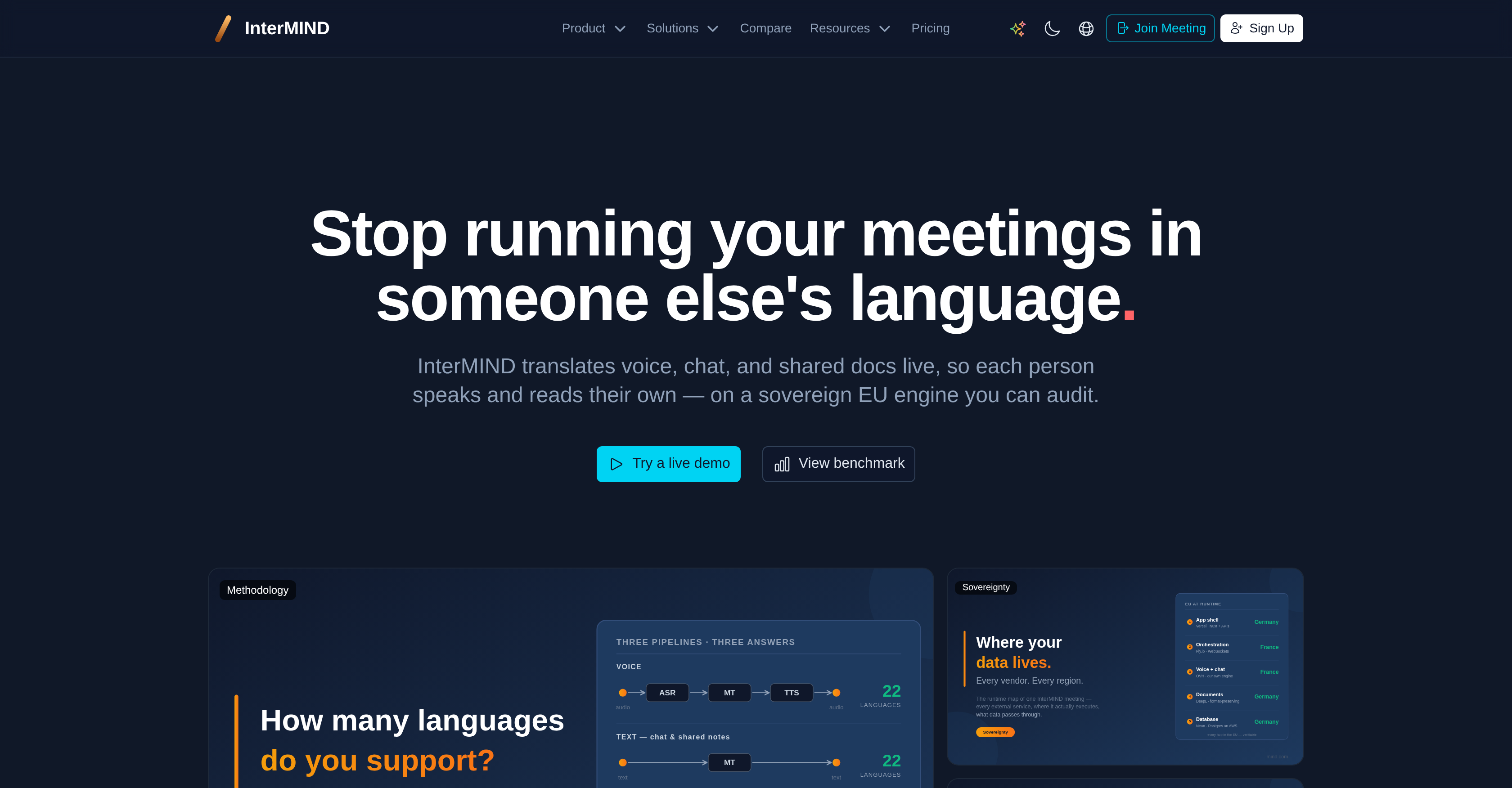 InterMIND - Screenshot showing the interface and features of this AI tool