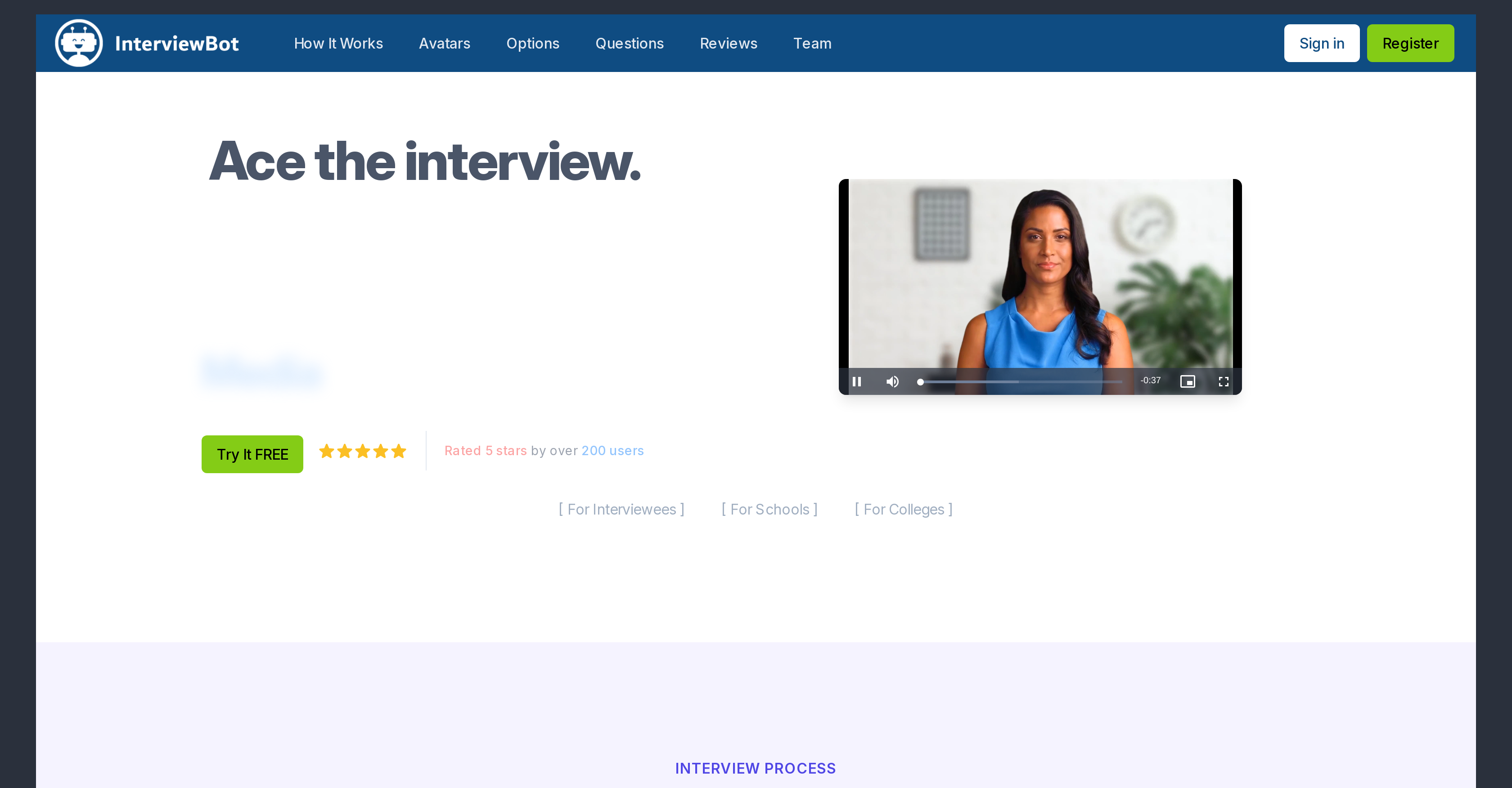 InterviewBot - Screenshot showing the interface and features of this AI tool