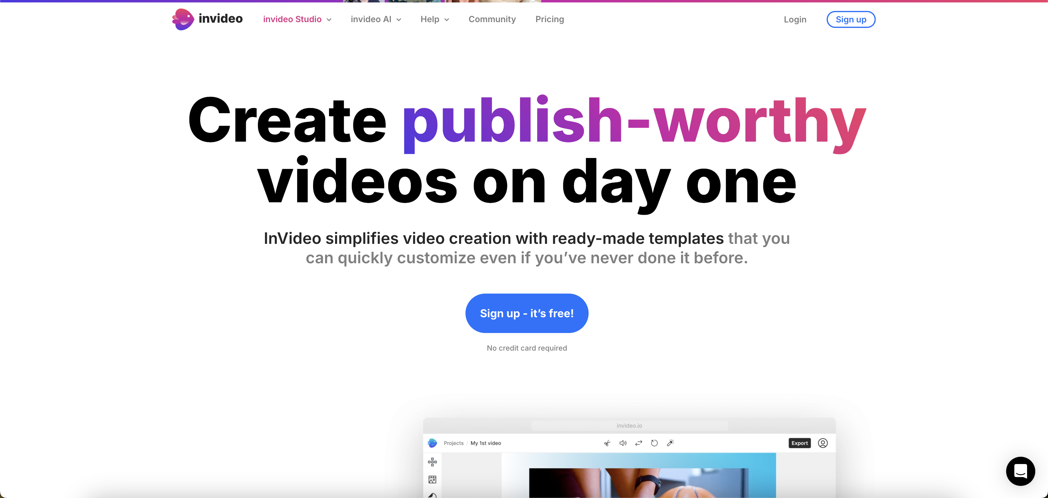 InVideo - Screenshot showing the interface and features of this AI tool