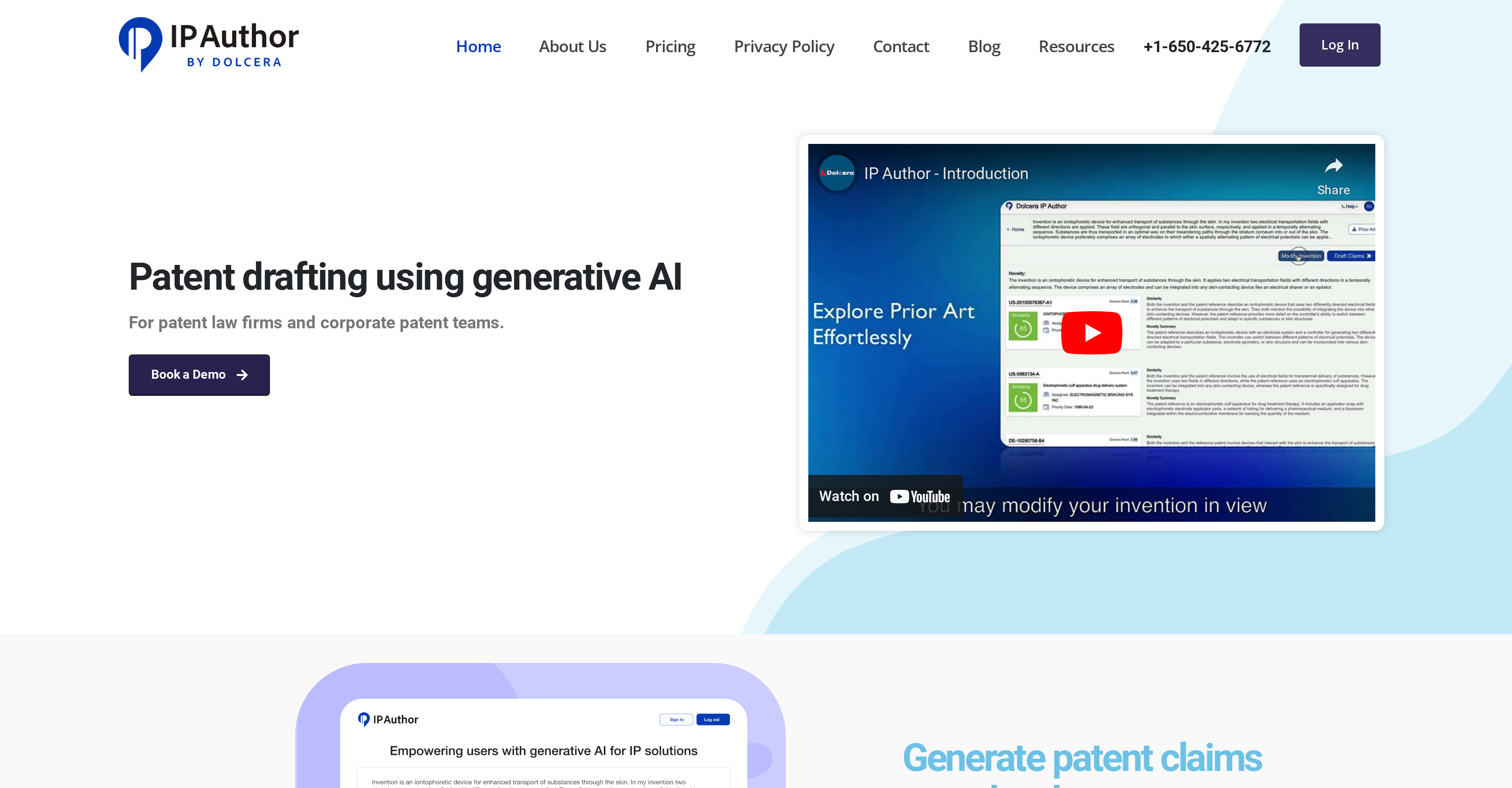 IP Author - Screenshot showing the interface and features of this AI tool