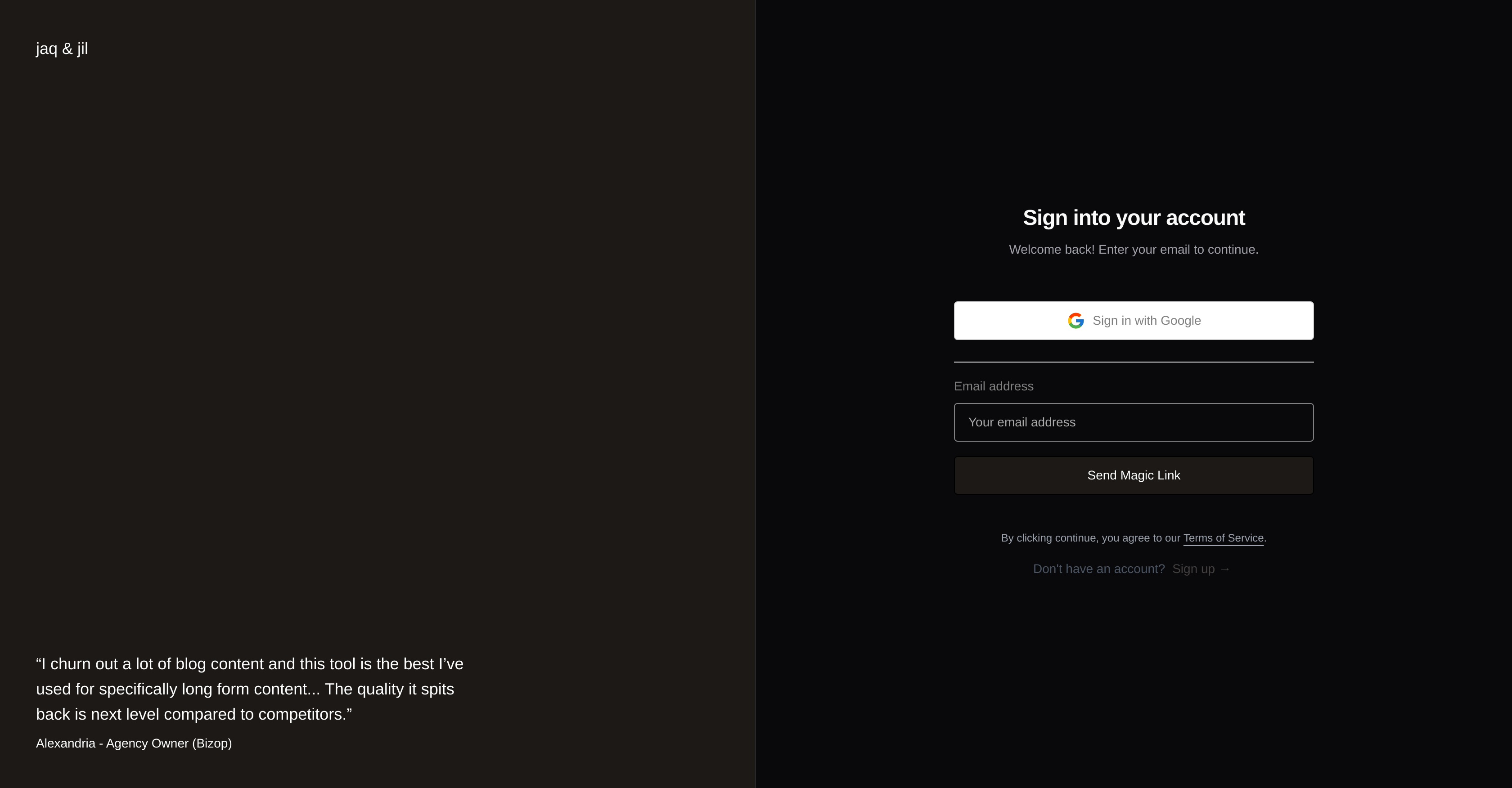 Jaq n Jil - Your Writing Assistant - Screenshot showing the interface and features of this AI tool