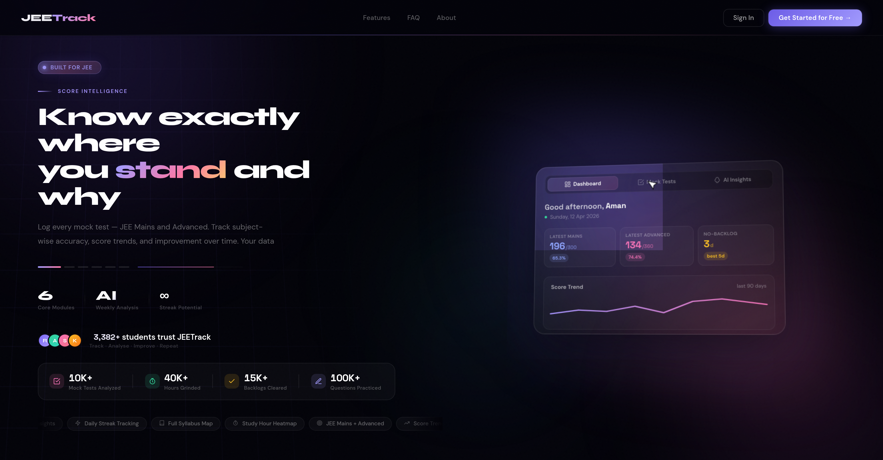 JEETrack - Screenshot showing the interface and features of this AI tool