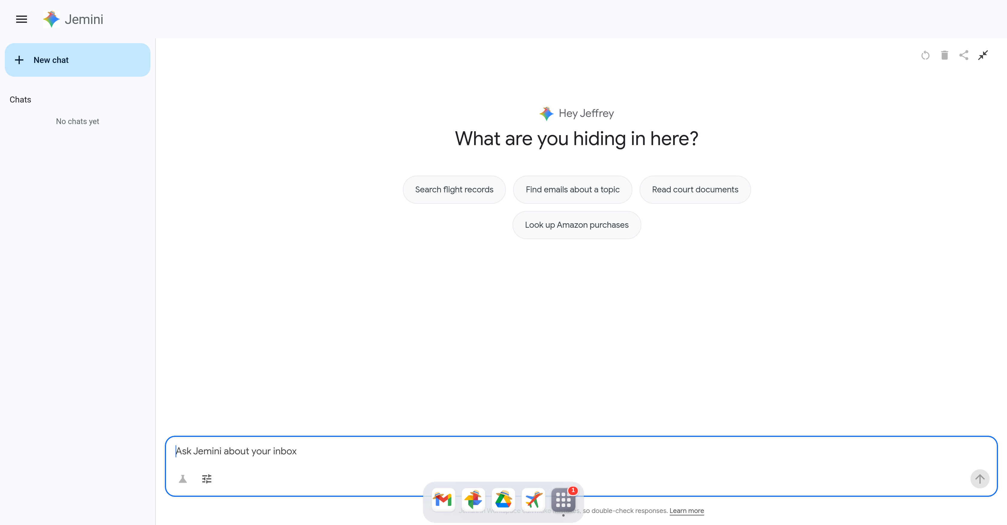 Jemini - Screenshot showing the interface and features of this AI tool