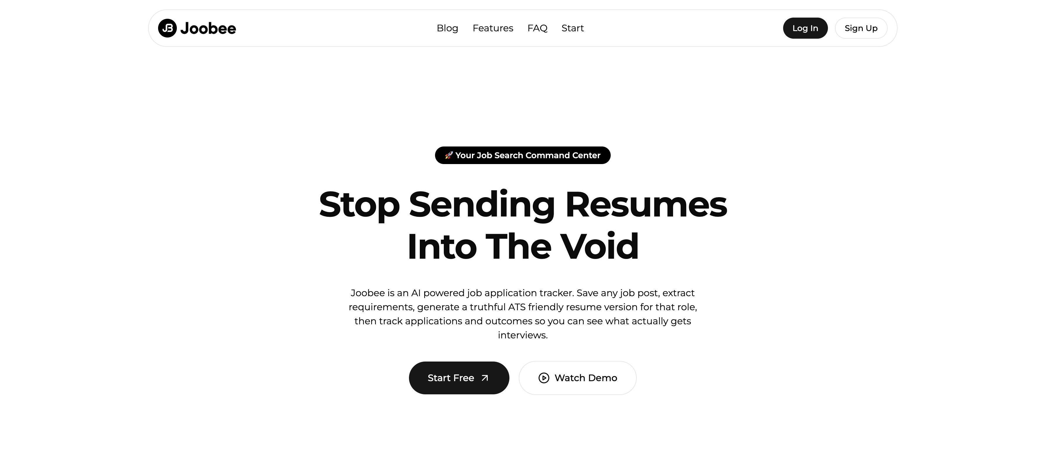 Joobee - Screenshot showing the interface and features of this AI tool