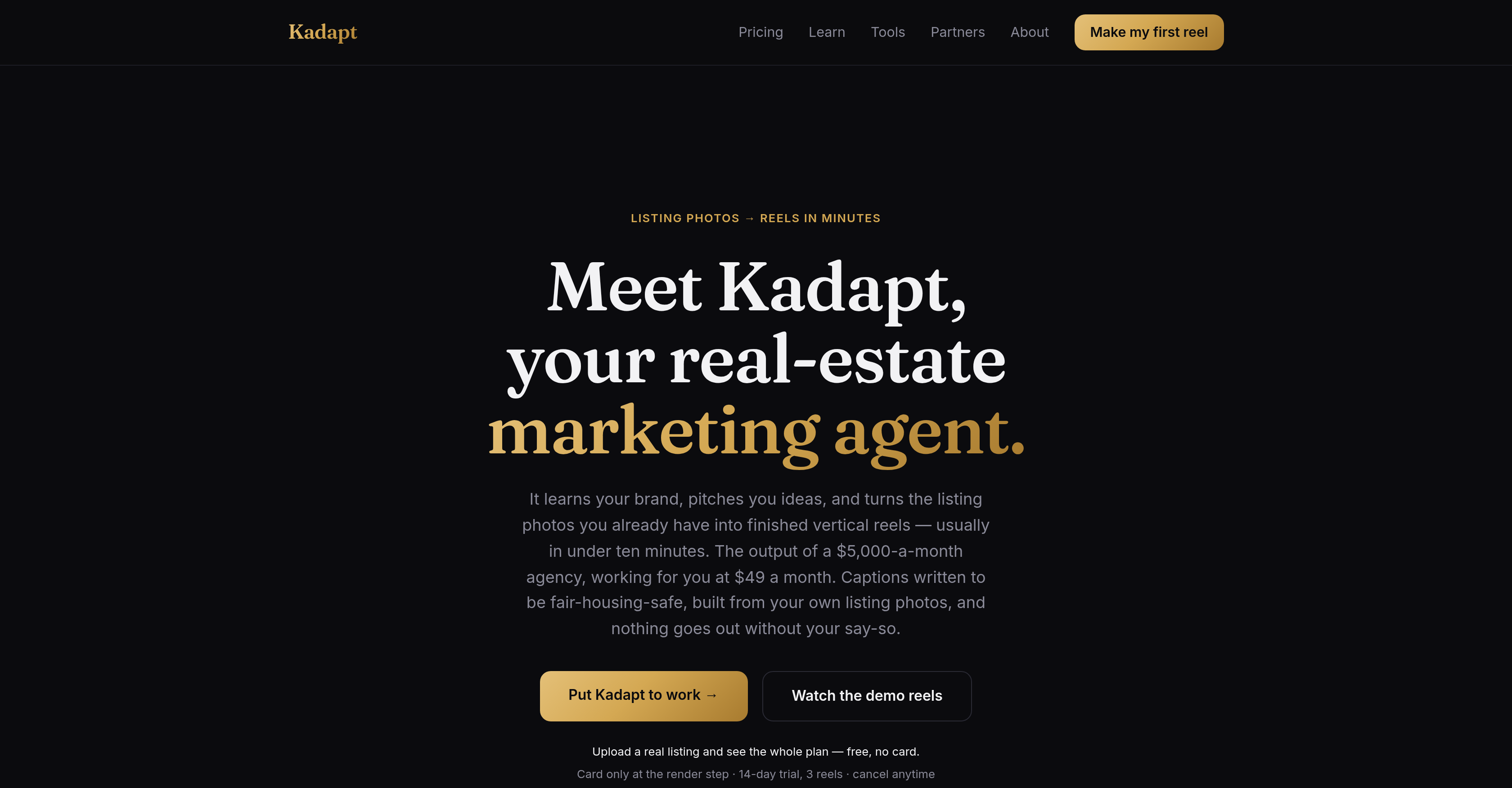 Kadapt - Screenshot showing the interface and features of this AI tool