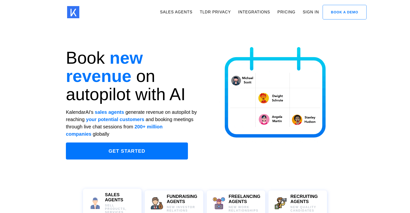 Kalendar - Screenshot showing the interface and features of this AI tool