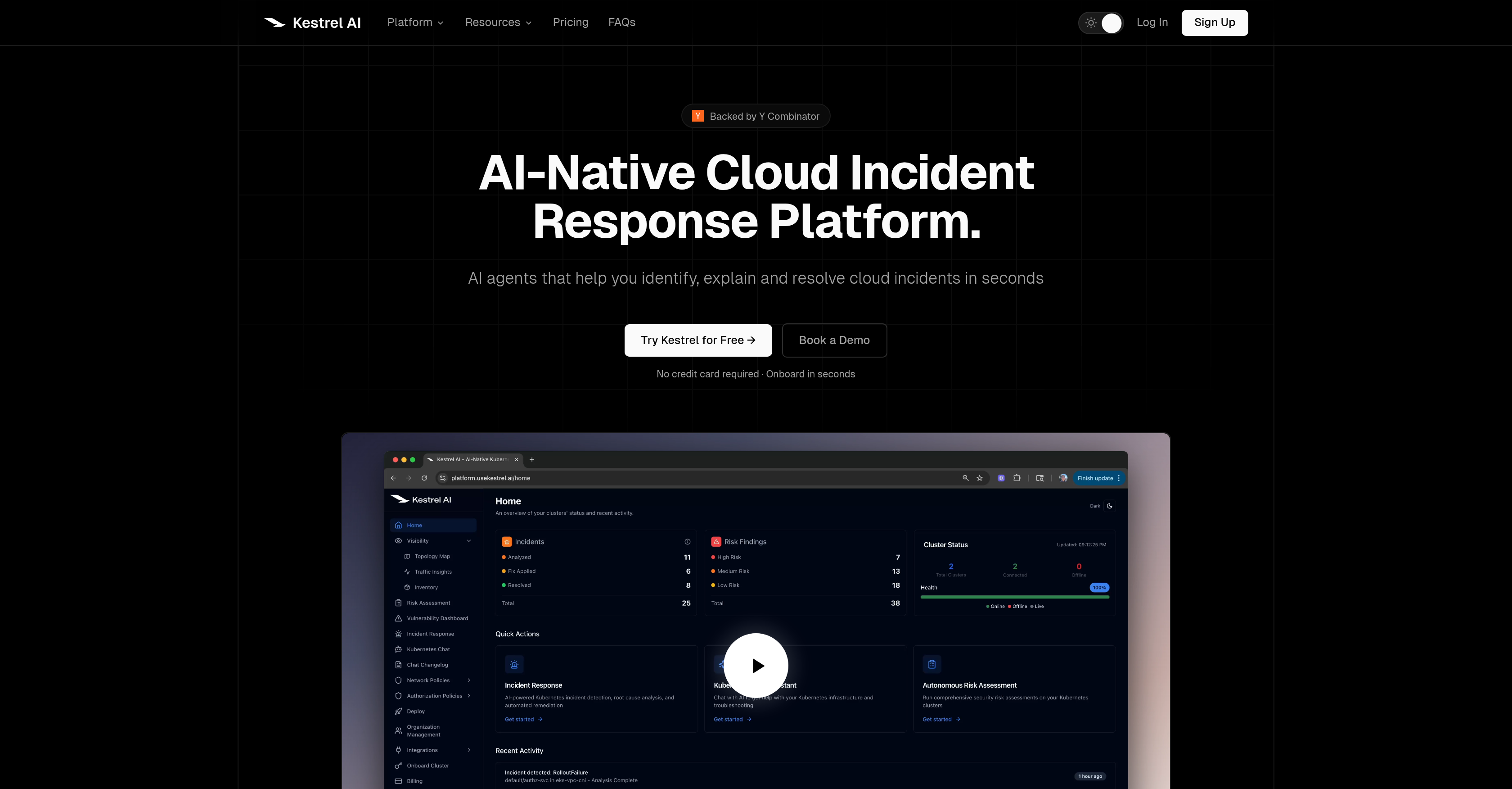 Kestrel AI - Screenshot showing the interface and features of this AI tool