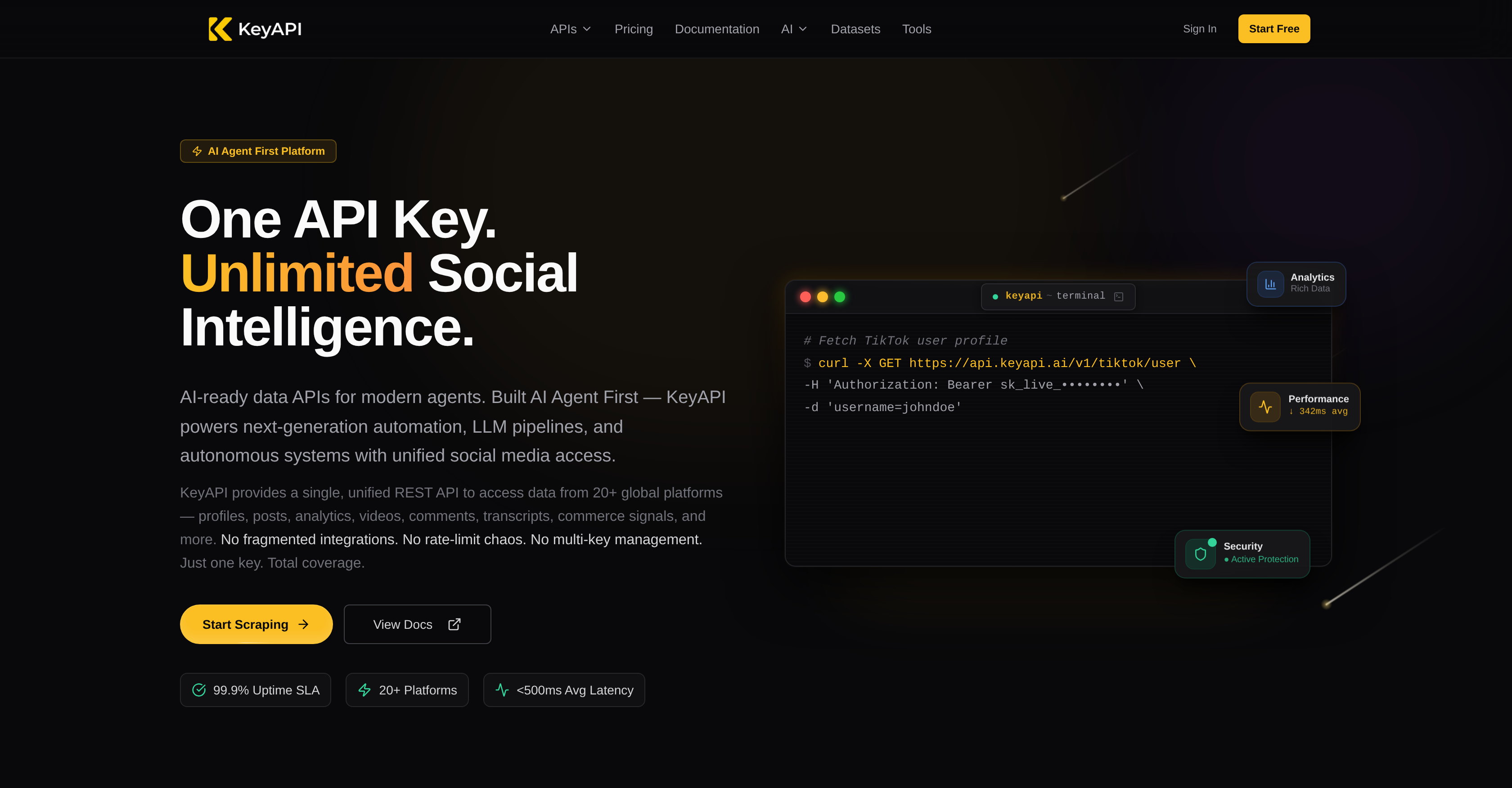 KeyAPI - Screenshot showing the interface and features of this AI tool