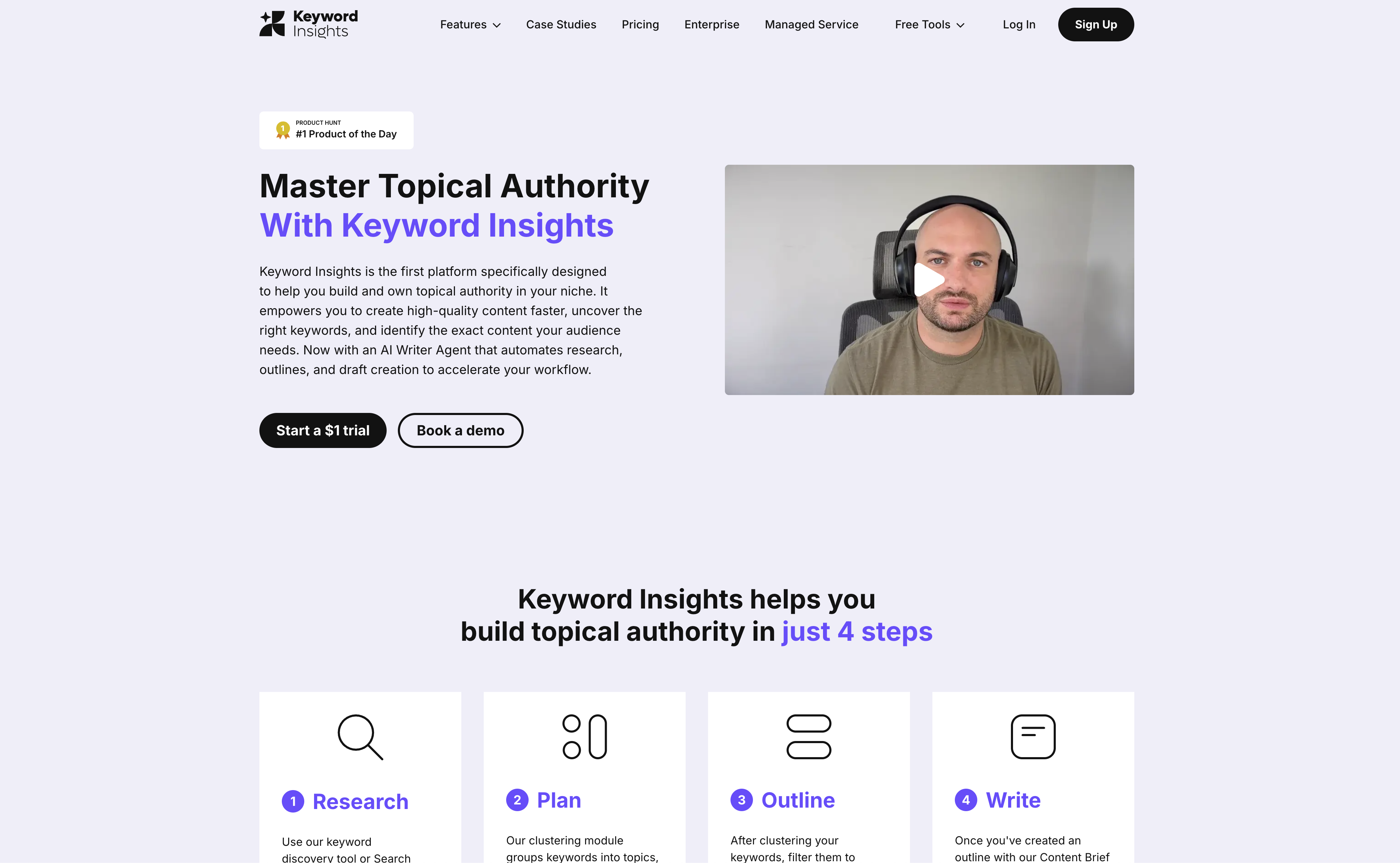 Keyword Insights - Screenshot showing the interface and features of this AI tool