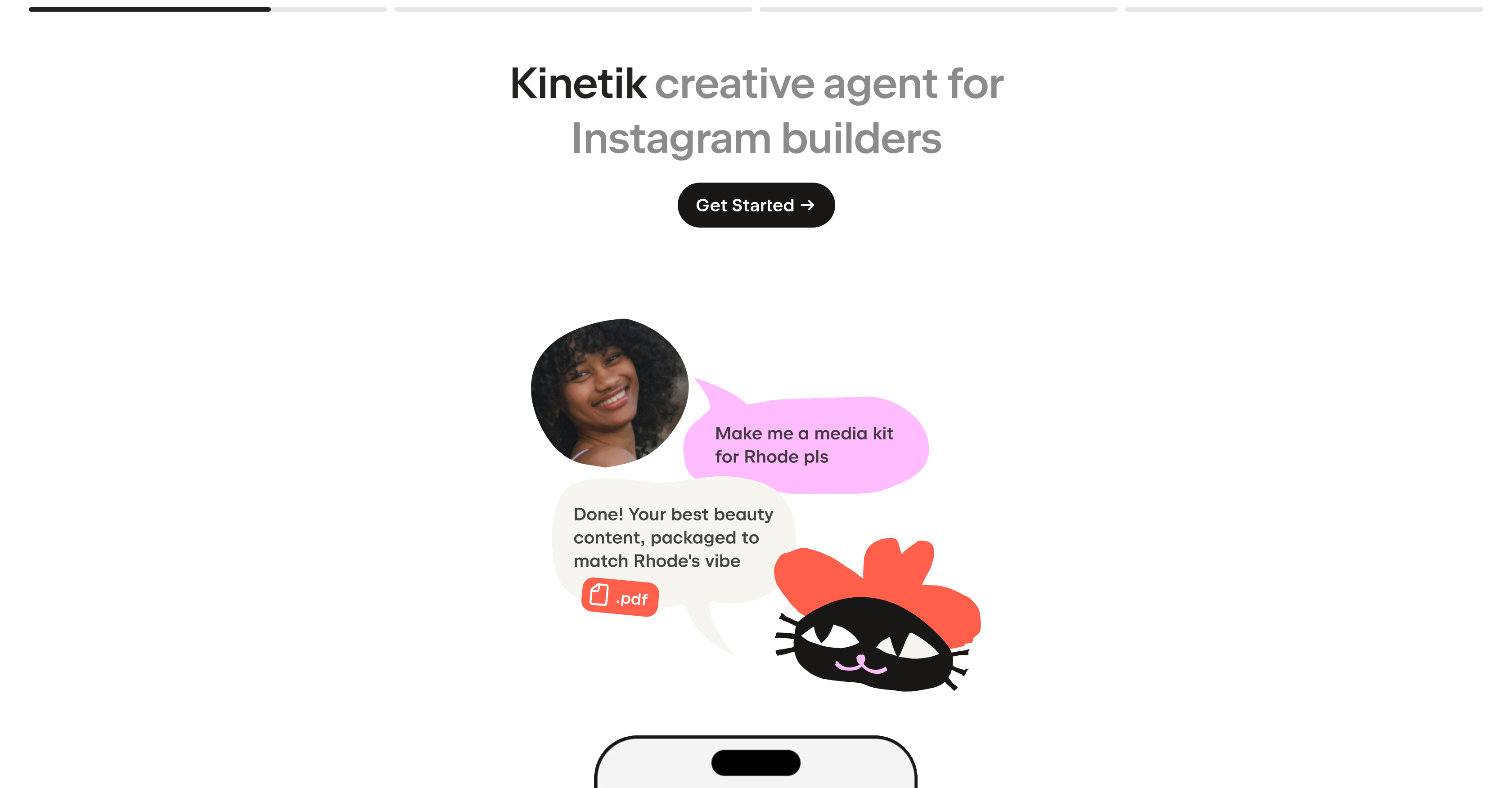 Kinetik - Screenshot showing the interface and features of this AI tool