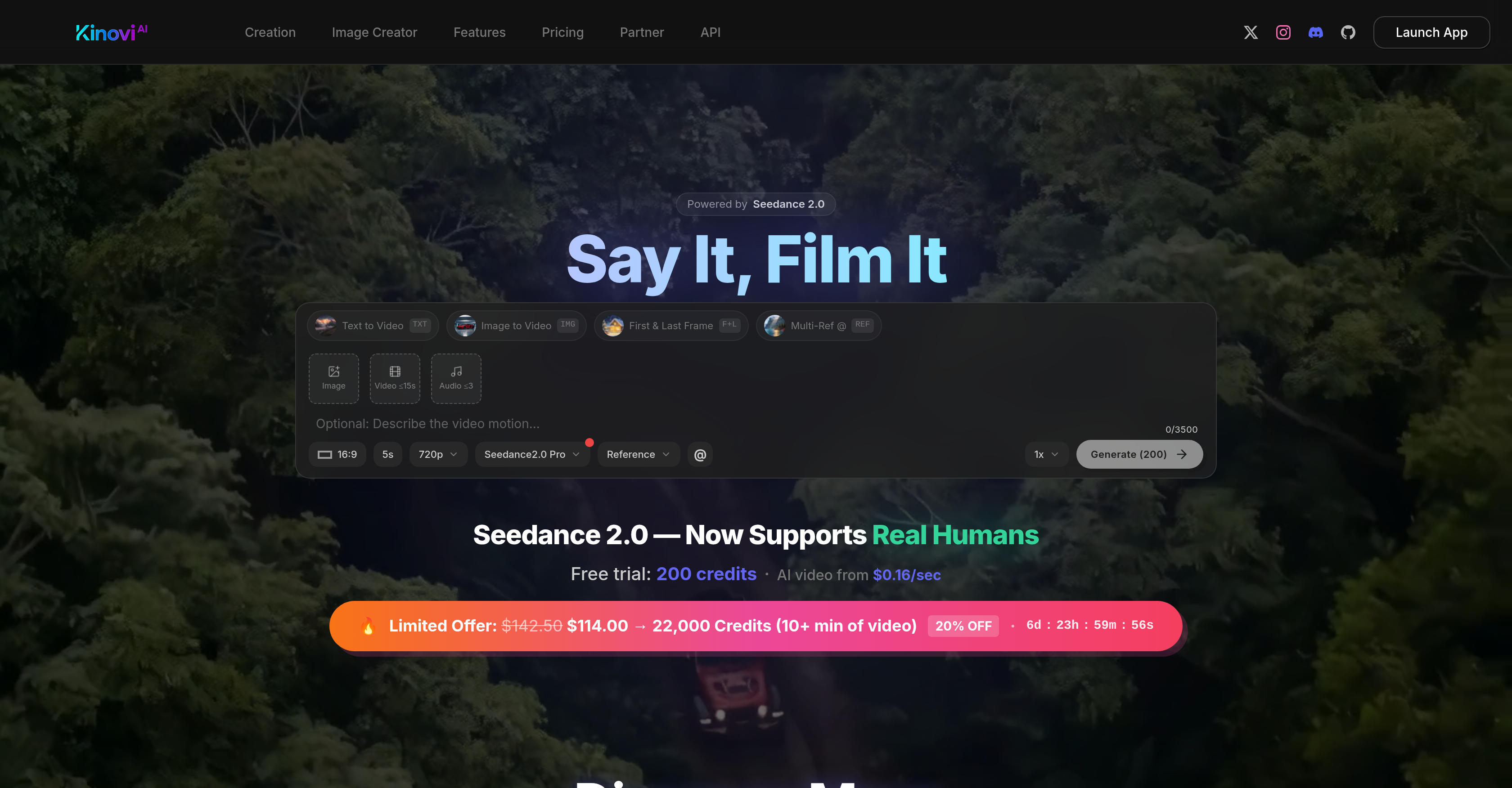 Kinovi - AI Video Generator - Screenshot showing the interface and features of this AI tool