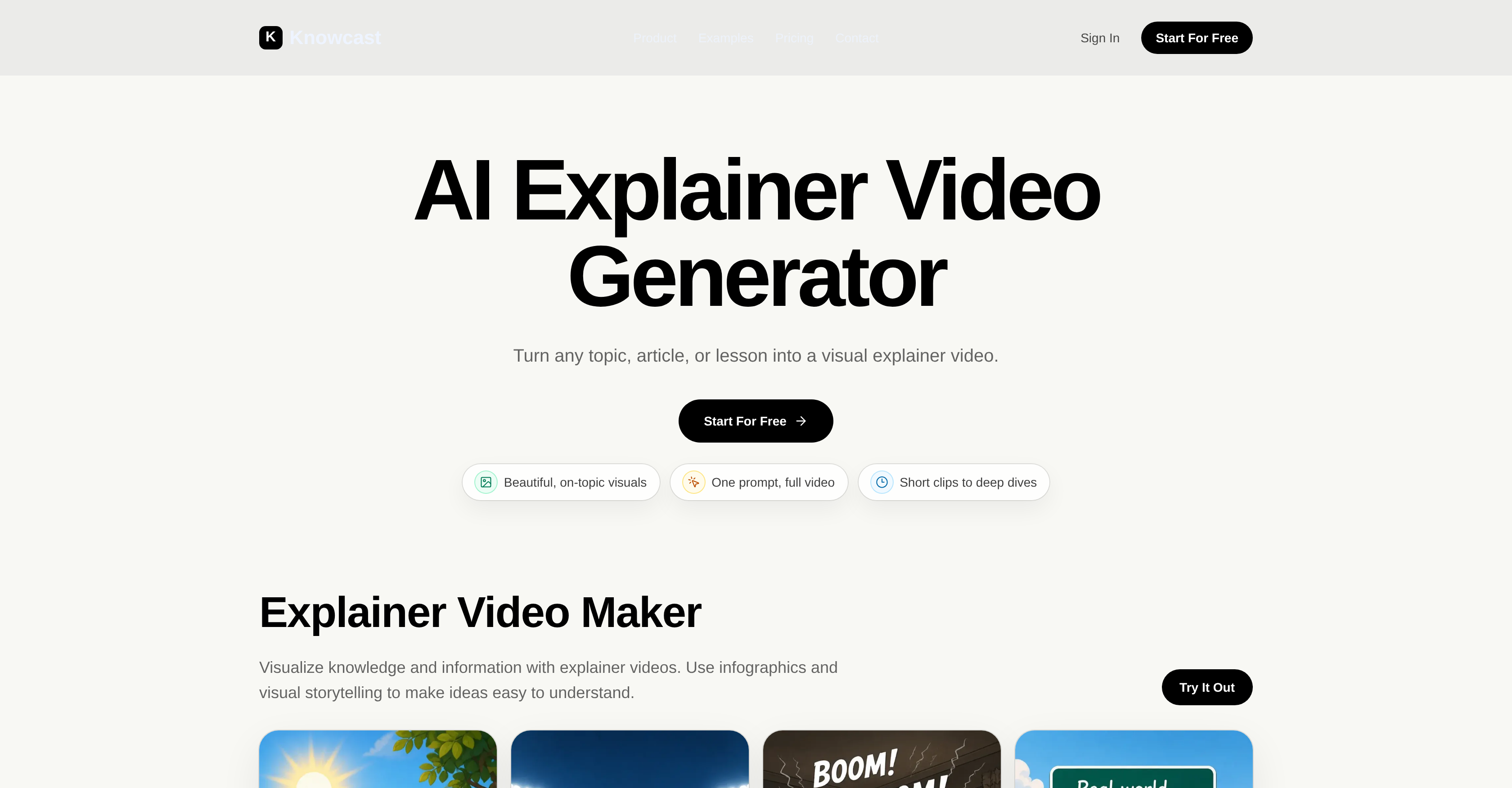 Knowcast - Screenshot showing the interface and features of this AI tool