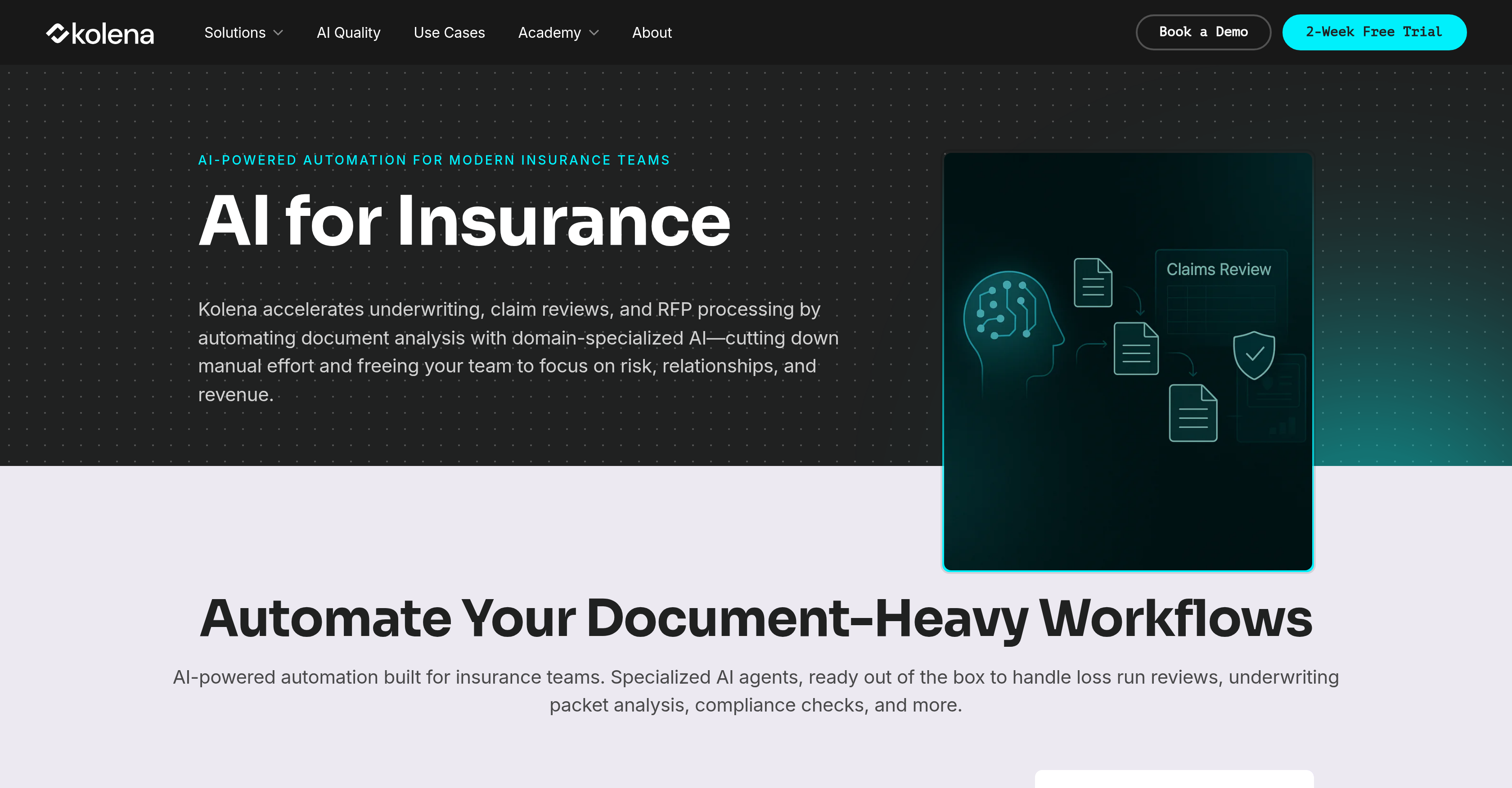 Kolena AI for Insurance - Screenshot showing the interface and features of this AI tool