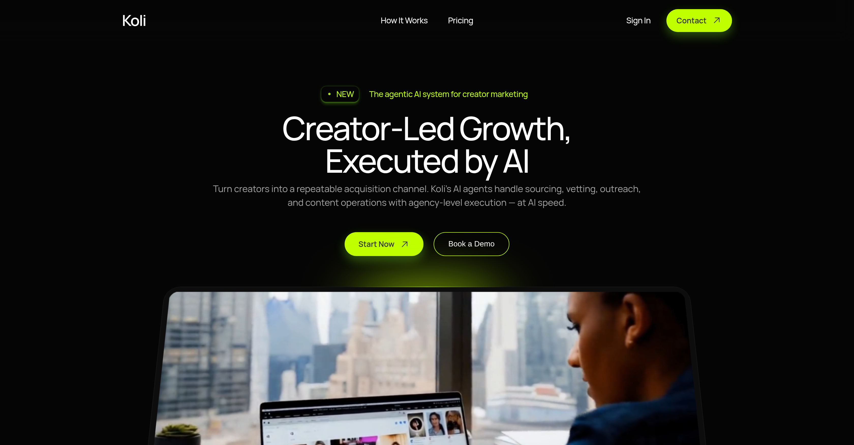 Koli - Screenshot showing the interface and features of this AI tool