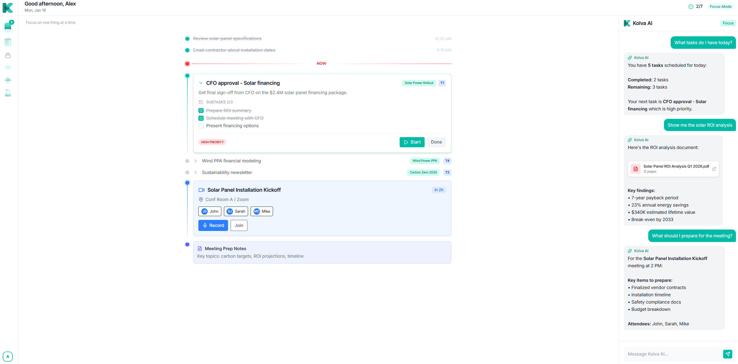 Kolva - Screenshot showing the interface and features of this AI tool