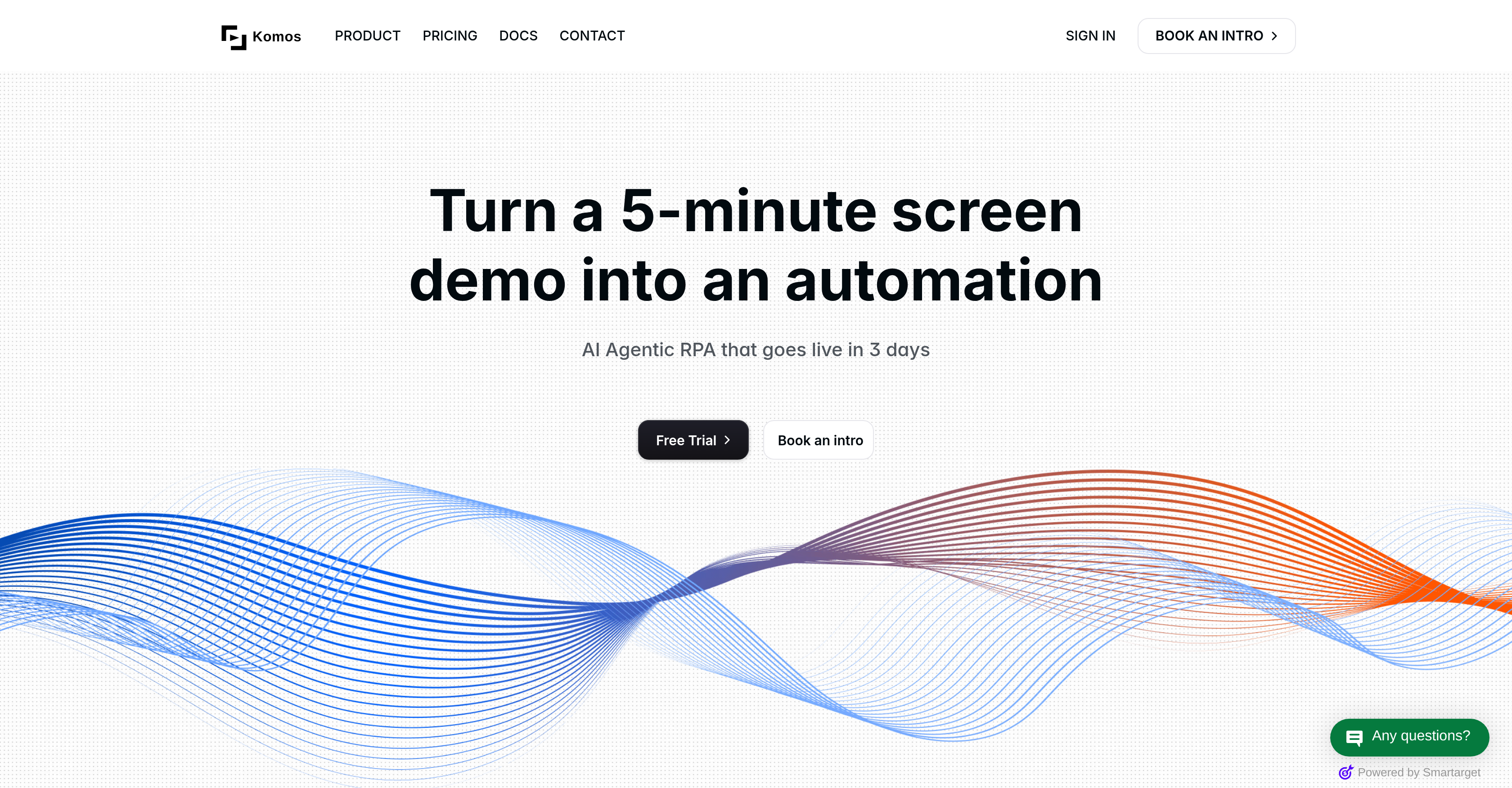 Komos - AI Browser Automation | RPA - Screenshot showing the interface and features of this AI tool