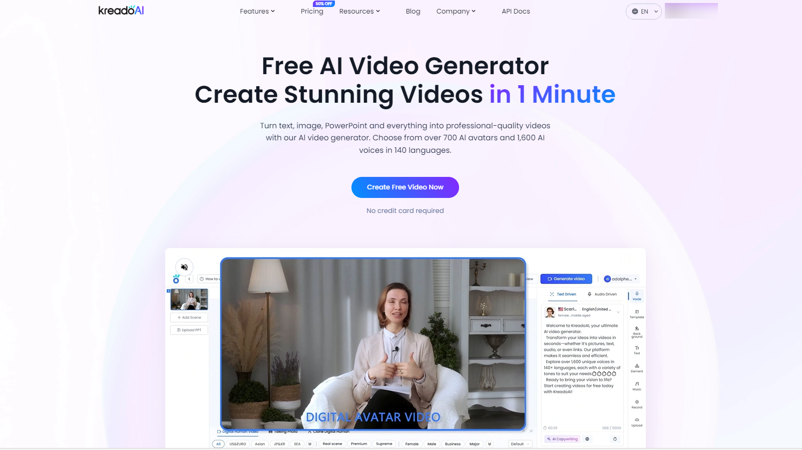 KreadoAIv4 - Screenshot showing the interface and features of this AI tool