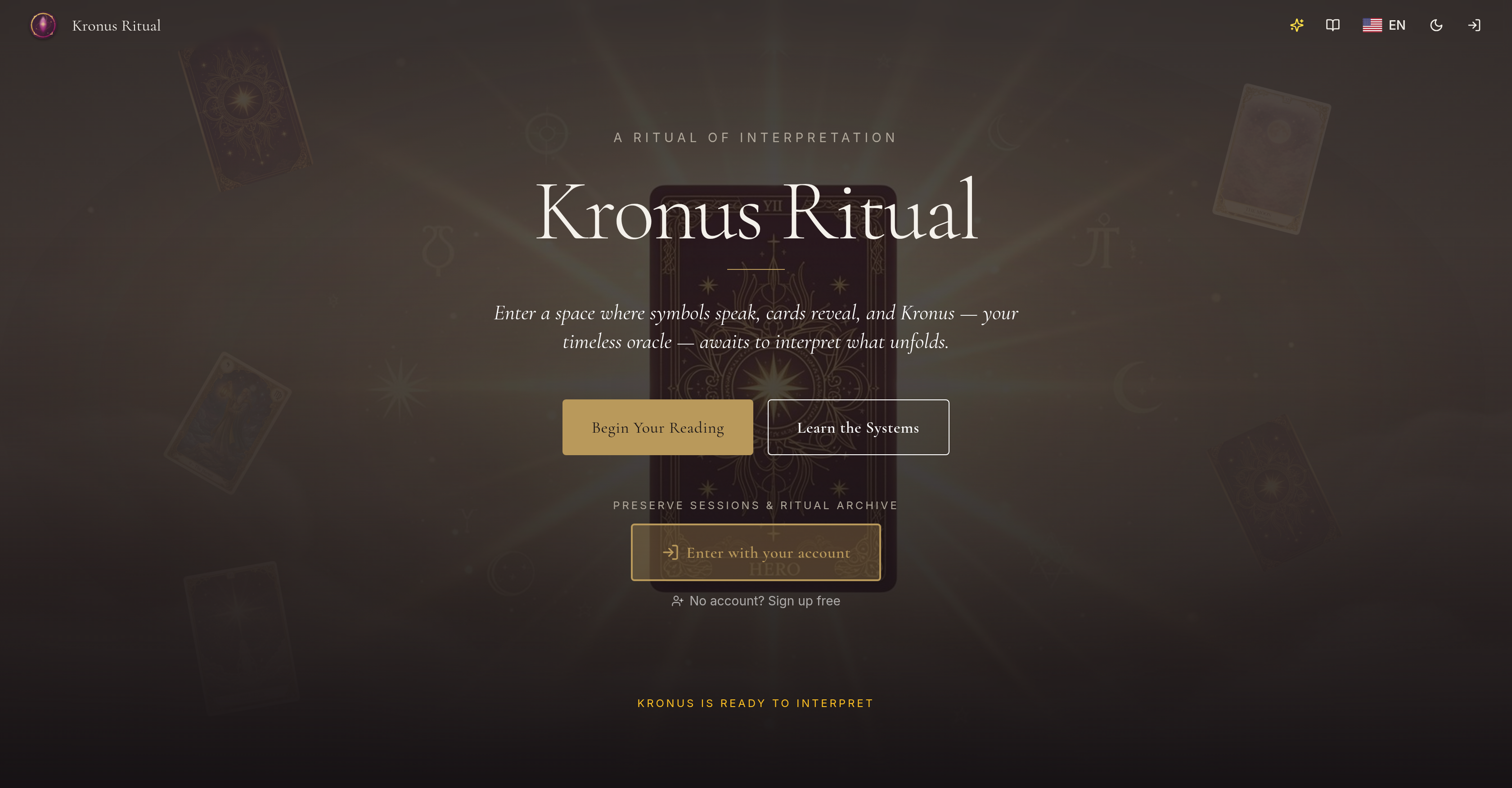 Kronus Ritual - Screenshot showing the interface and features of this AI tool
