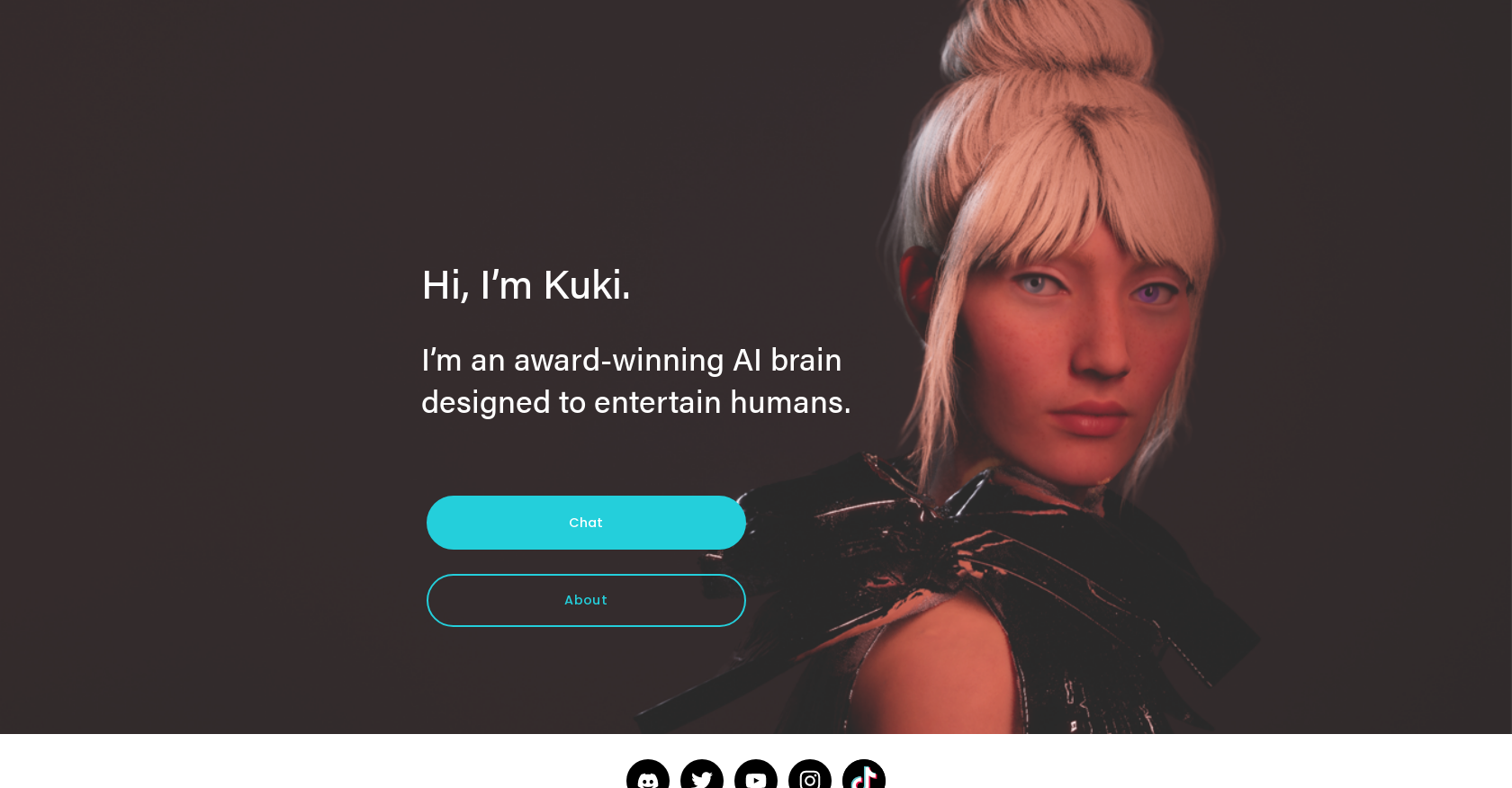 Kuki AI - Screenshot showing the interface and features of this AI tool