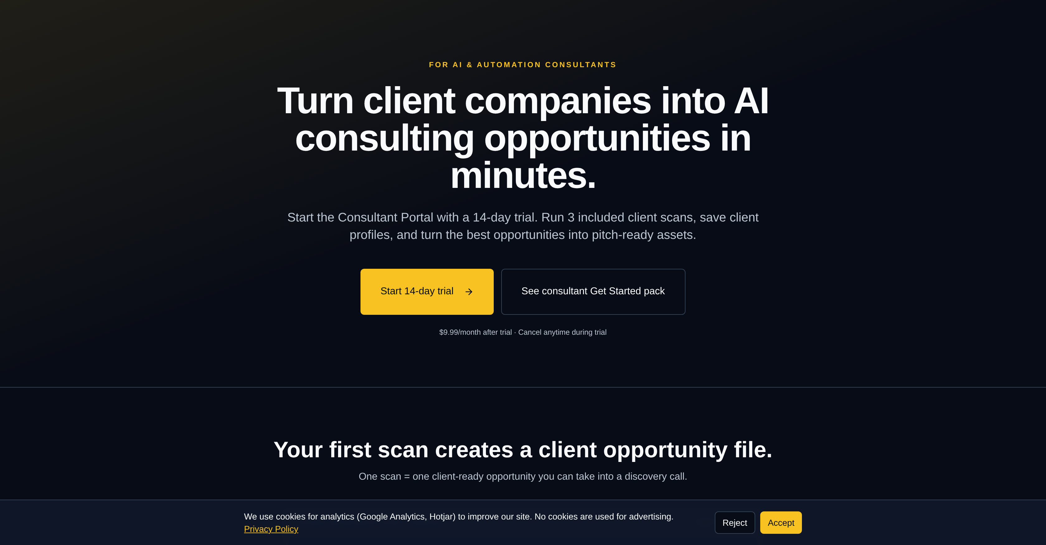 Leania.ai for AI consultants - Screenshot showing the interface and features of this AI tool
