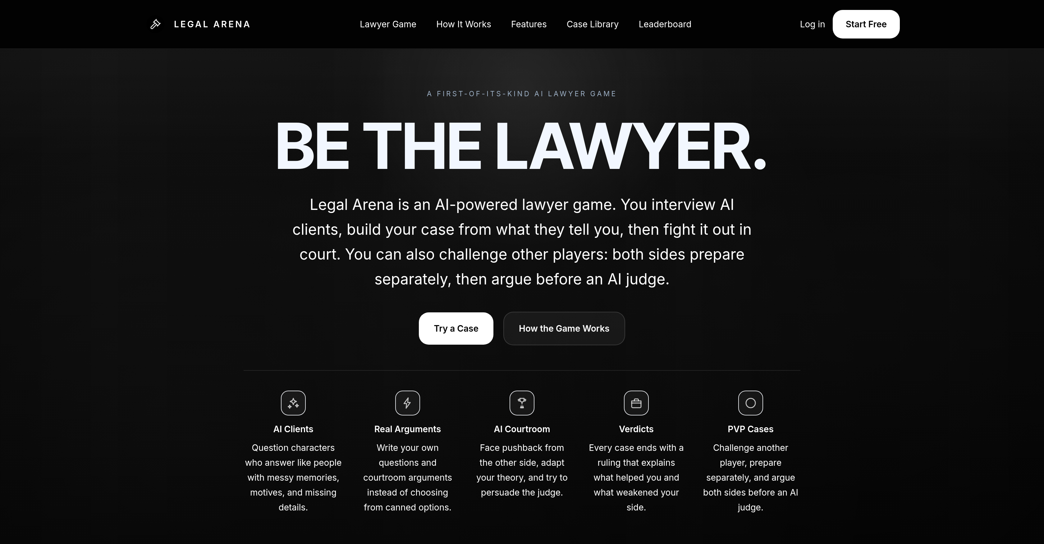 Legal Arena - Screenshot showing the interface and features of this AI tool