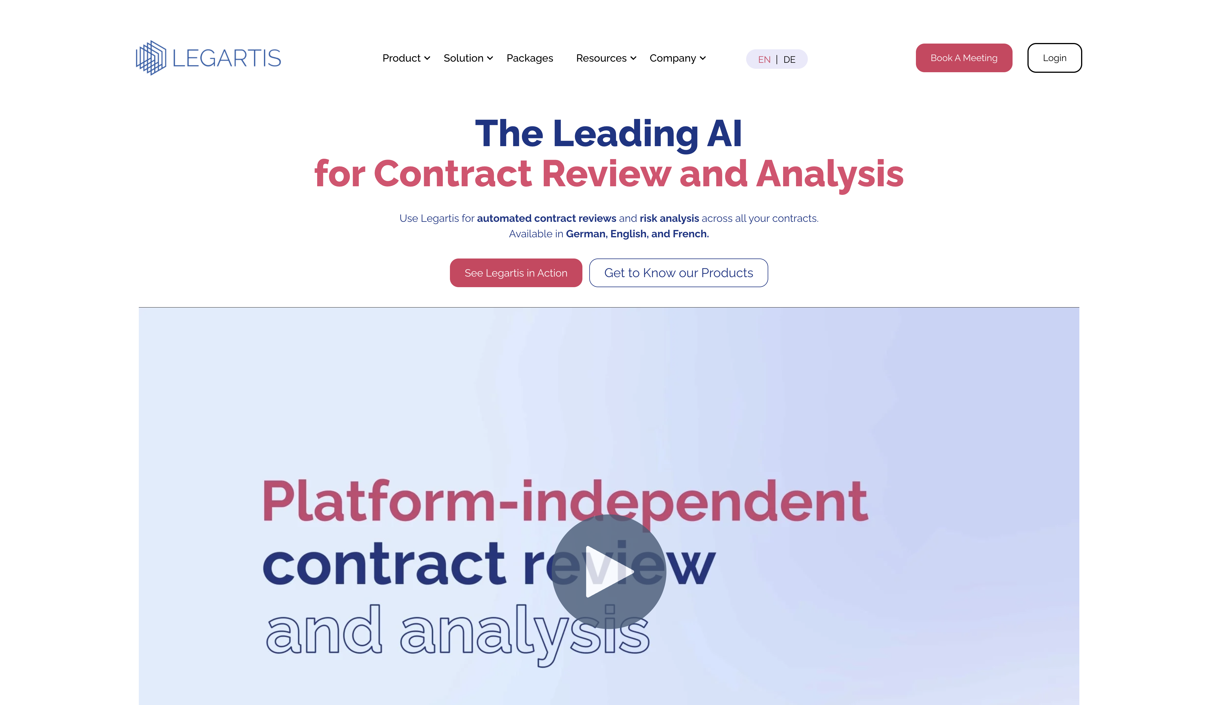 Legartis - Screenshot showing the interface and features of this AI tool