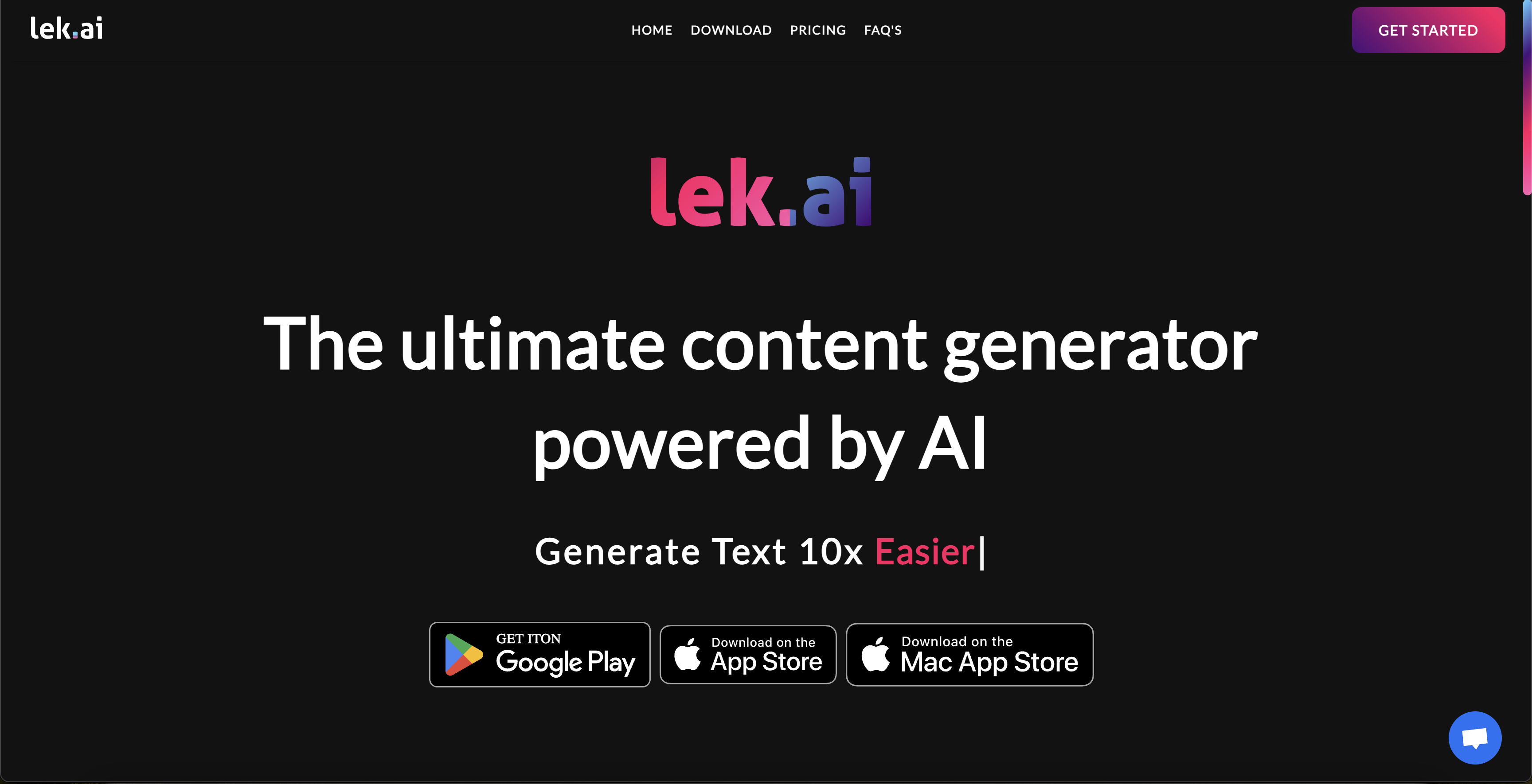 Lek - Screenshot showing the interface and features of this AI tool