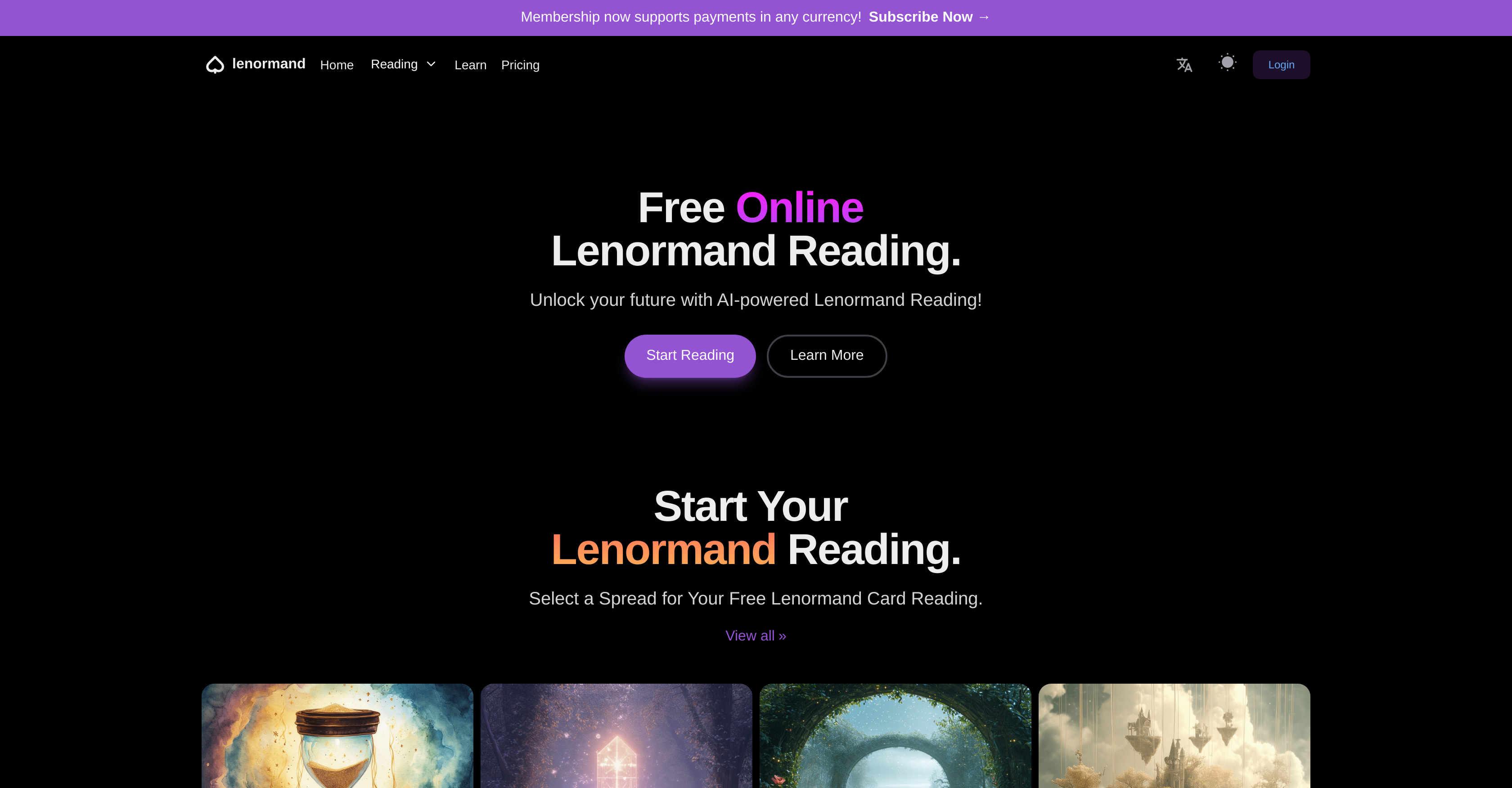 Lenormand - Screenshot showing the interface and features of this AI tool