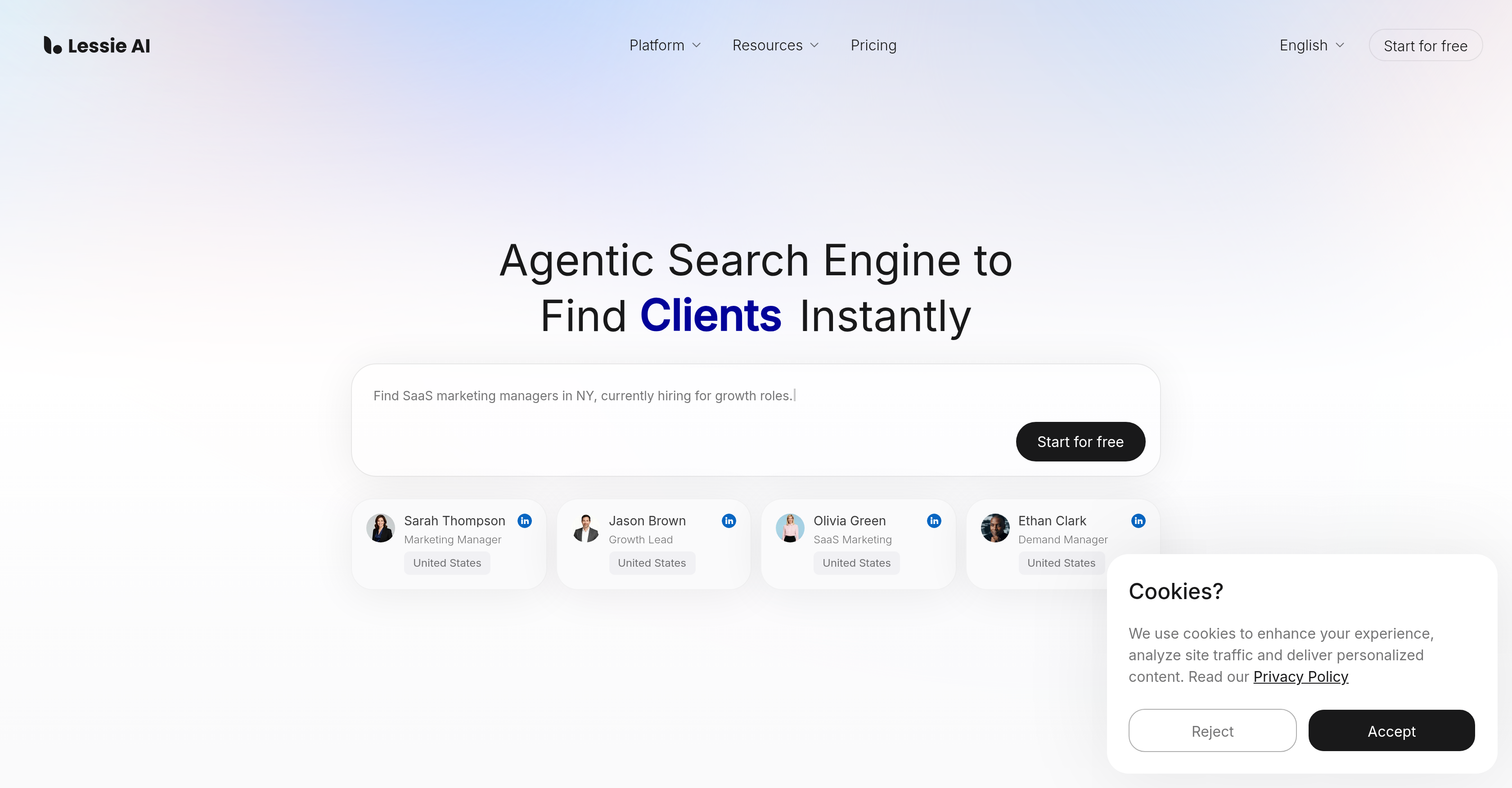 Lessie AI - Screenshot showing the interface and features of this AI tool