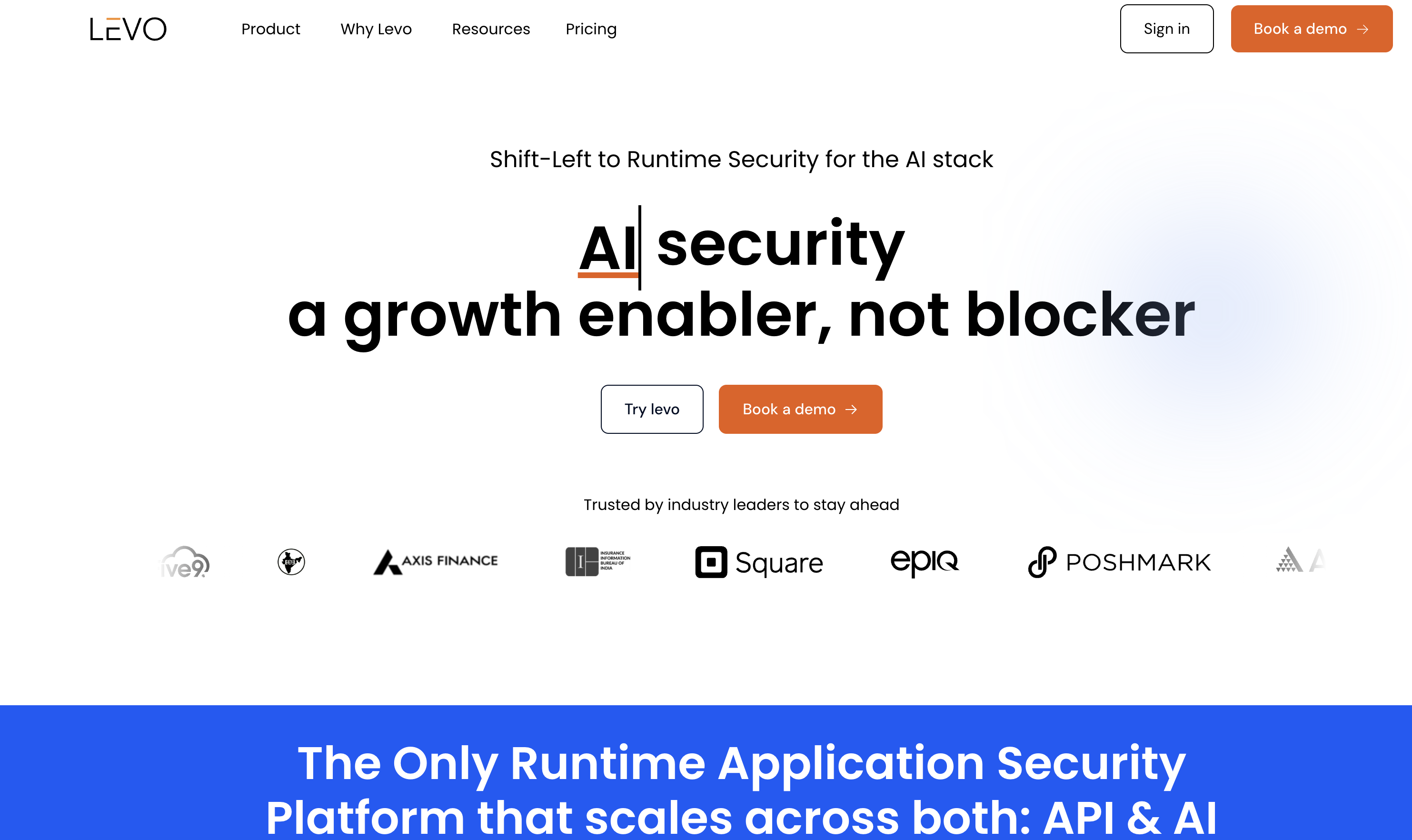 Levo.ai - Screenshot showing the interface and features of this AI tool