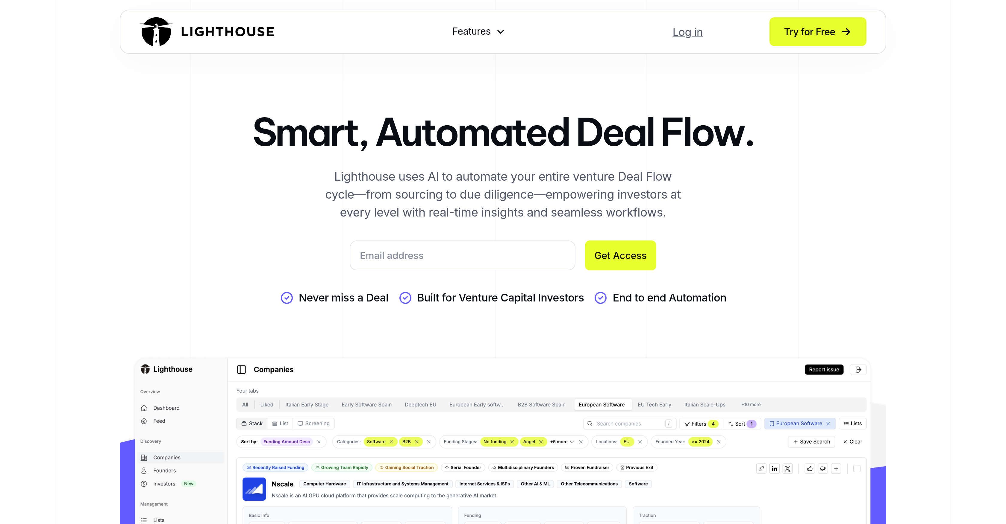 Lighthouse - Screenshot showing the interface and features of this AI tool