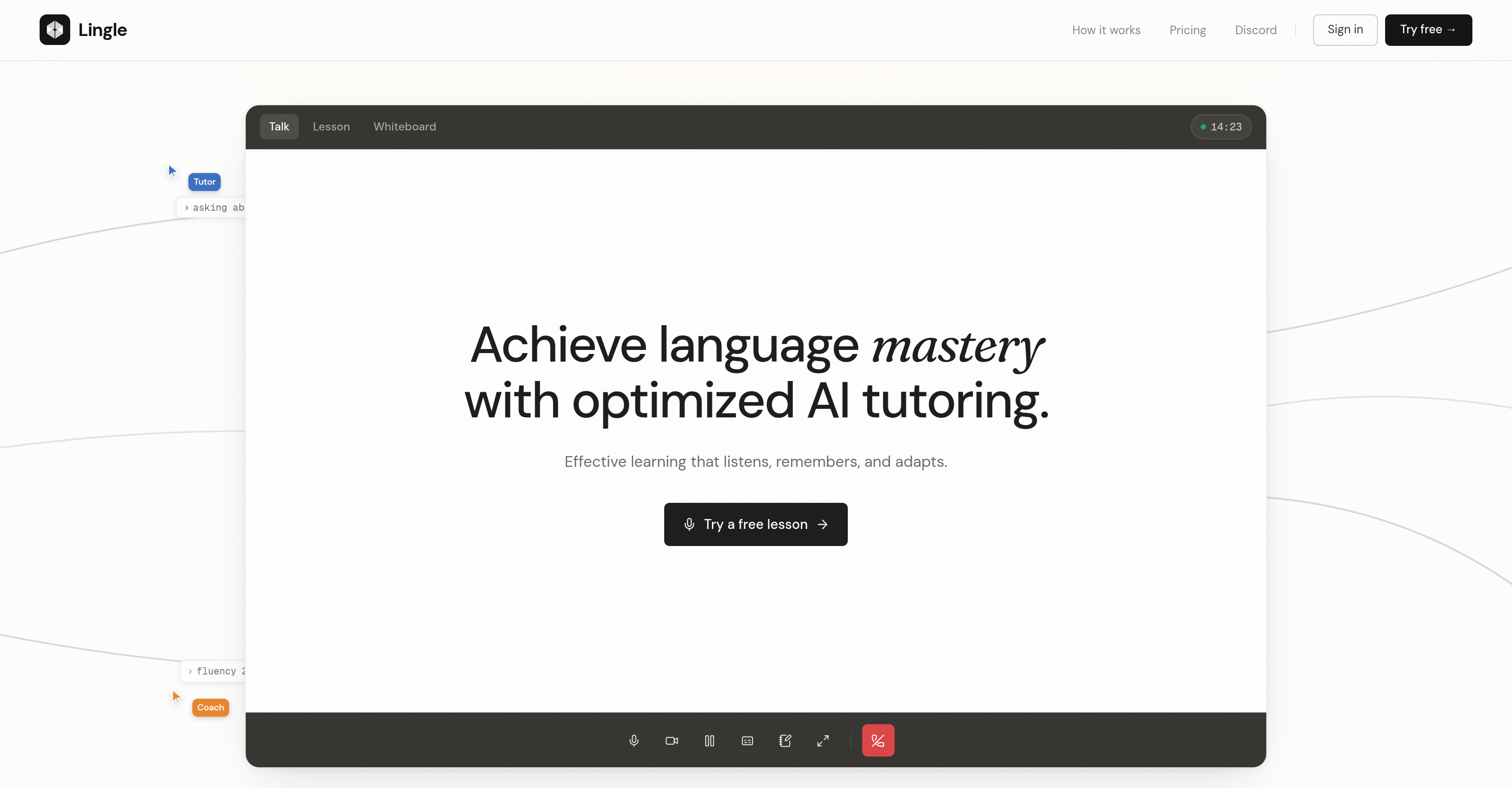 Lingle - Screenshot showing the interface and features of this AI tool
