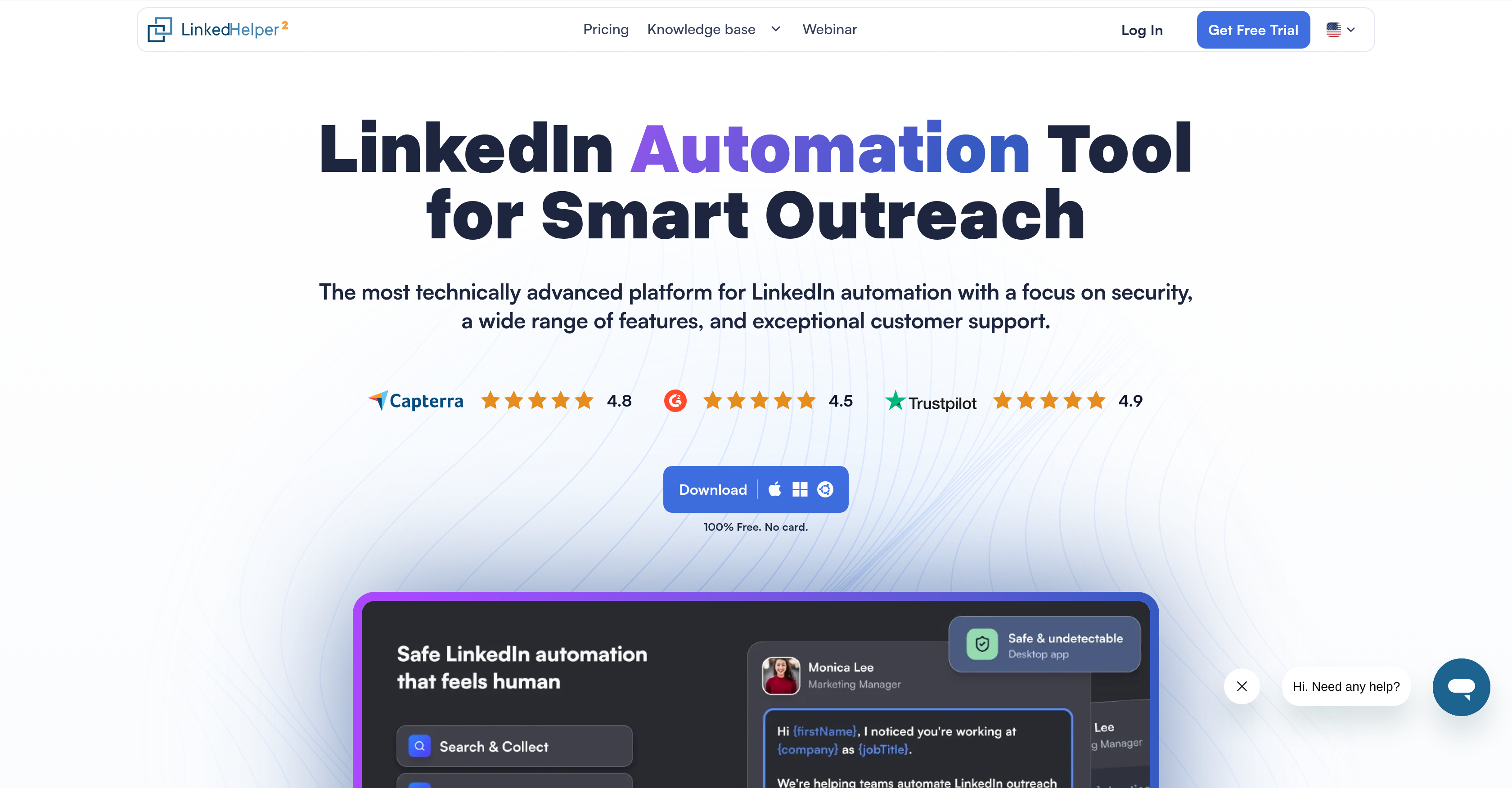 Linked Helper - Screenshot showing the interface and features of this AI tool