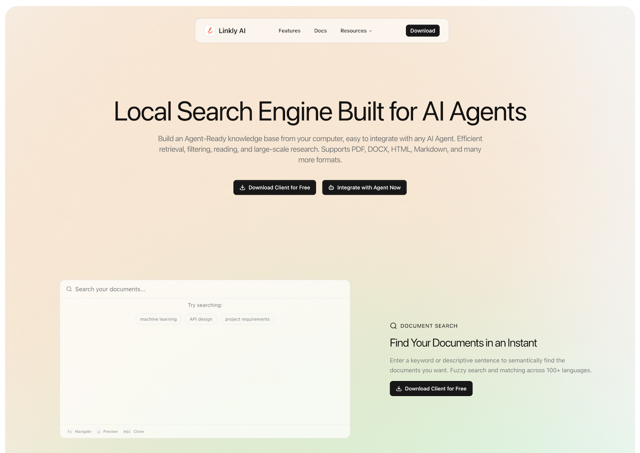 Linkly AI - Screenshot showing the interface and features of this AI tool