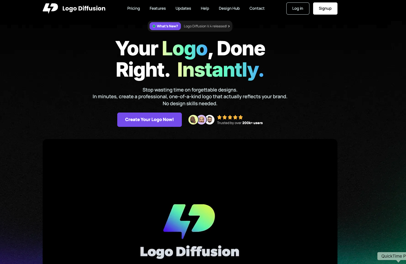 Logodiffusionv5 - Screenshot showing the interface and features of this AI tool