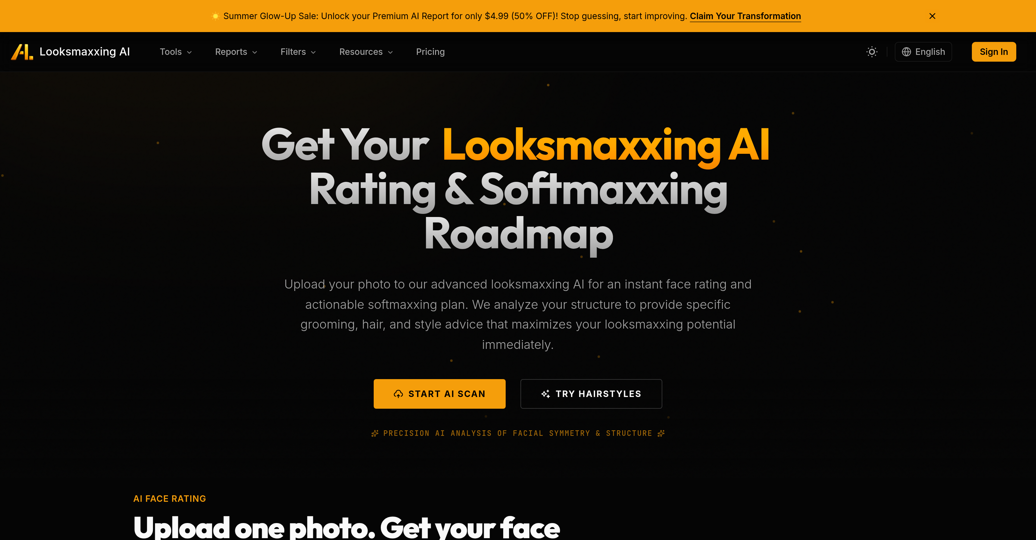 Looksmaxxing AI - Screenshot showing the interface and features of this AI tool