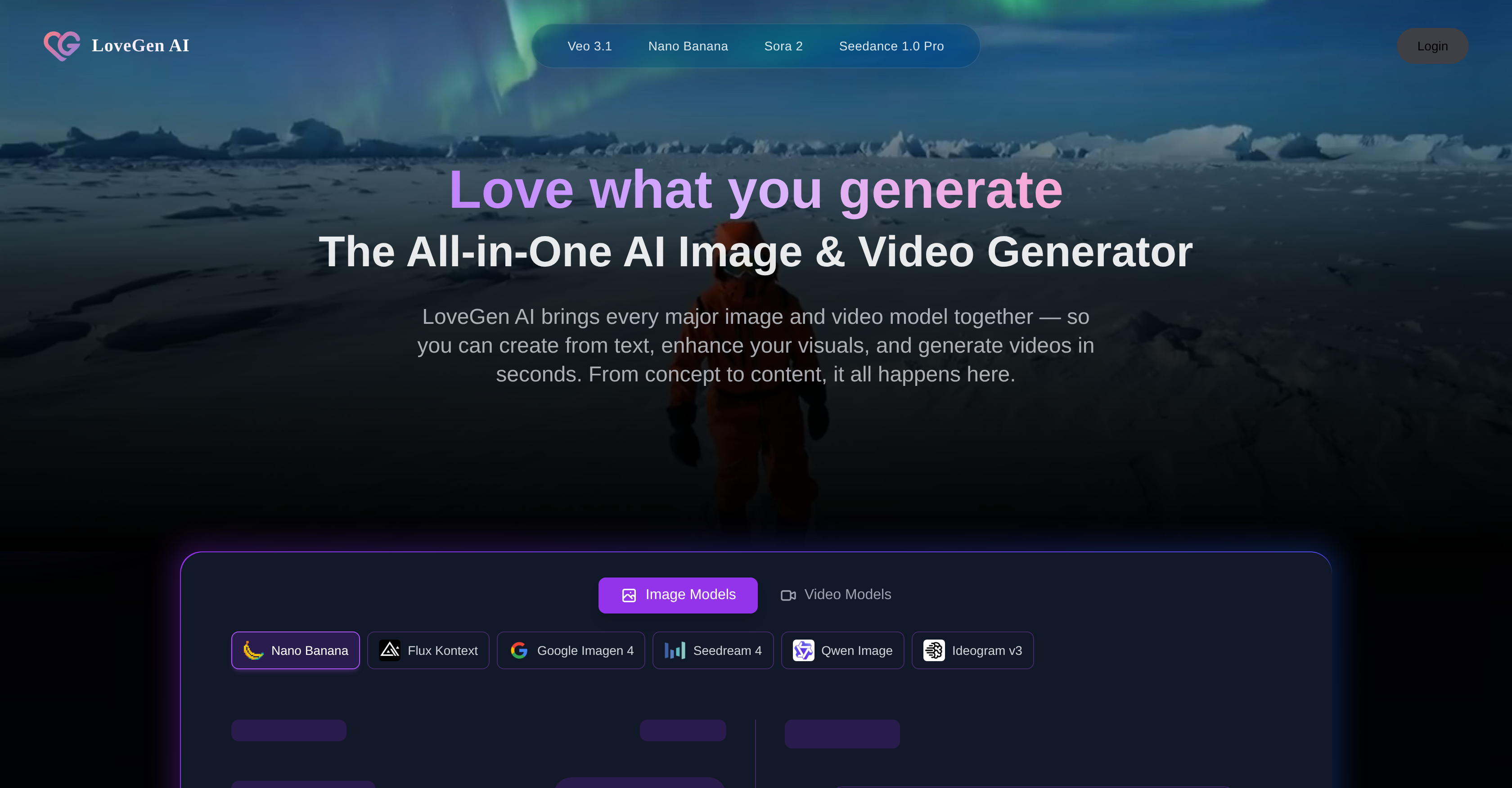 LoveGen AI - Screenshot showing the interface and features of this AI tool