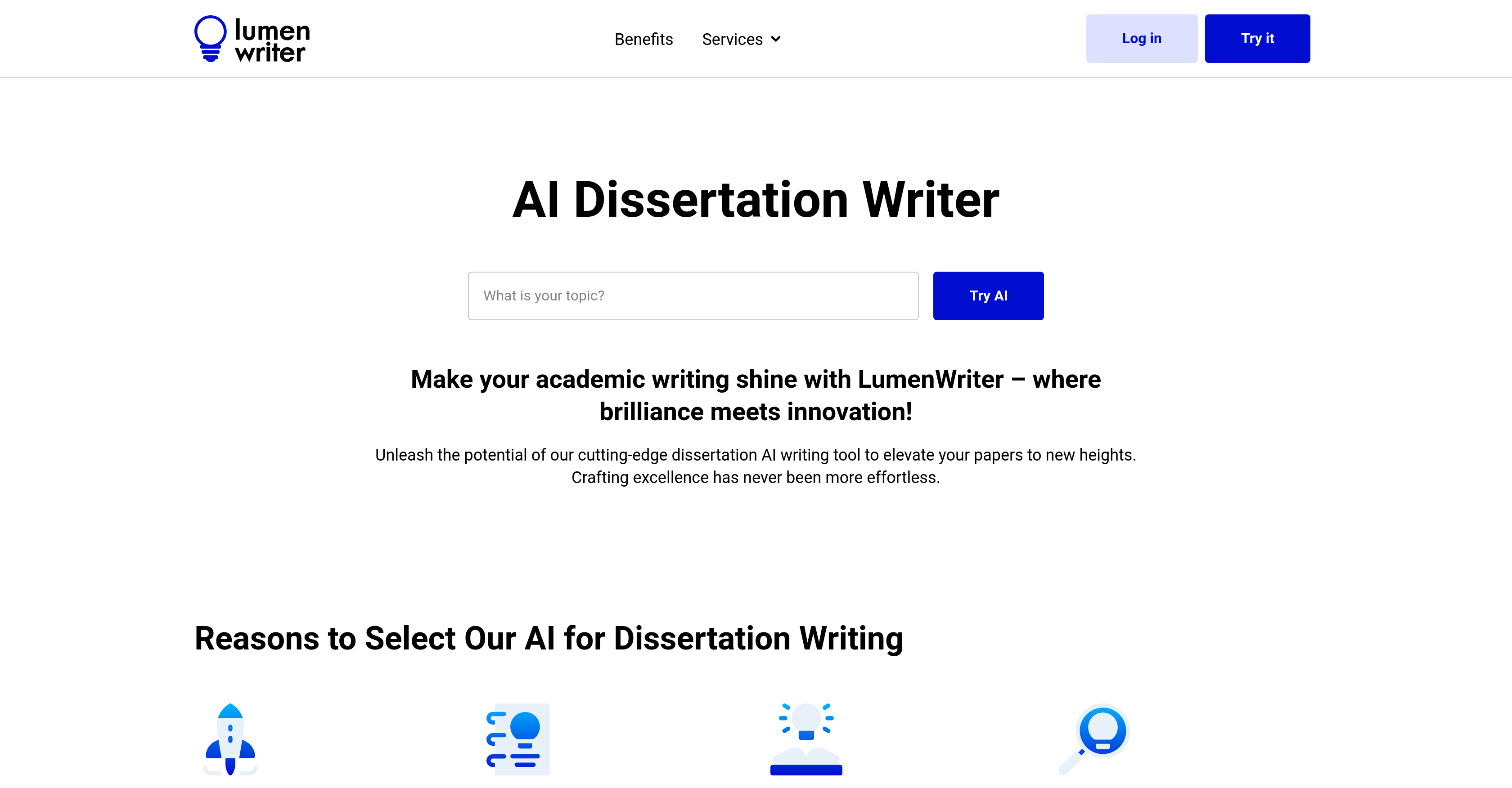LumenWriter.ai - AI Dissertation Writer - Screenshot showing the interface and features of this AI tool