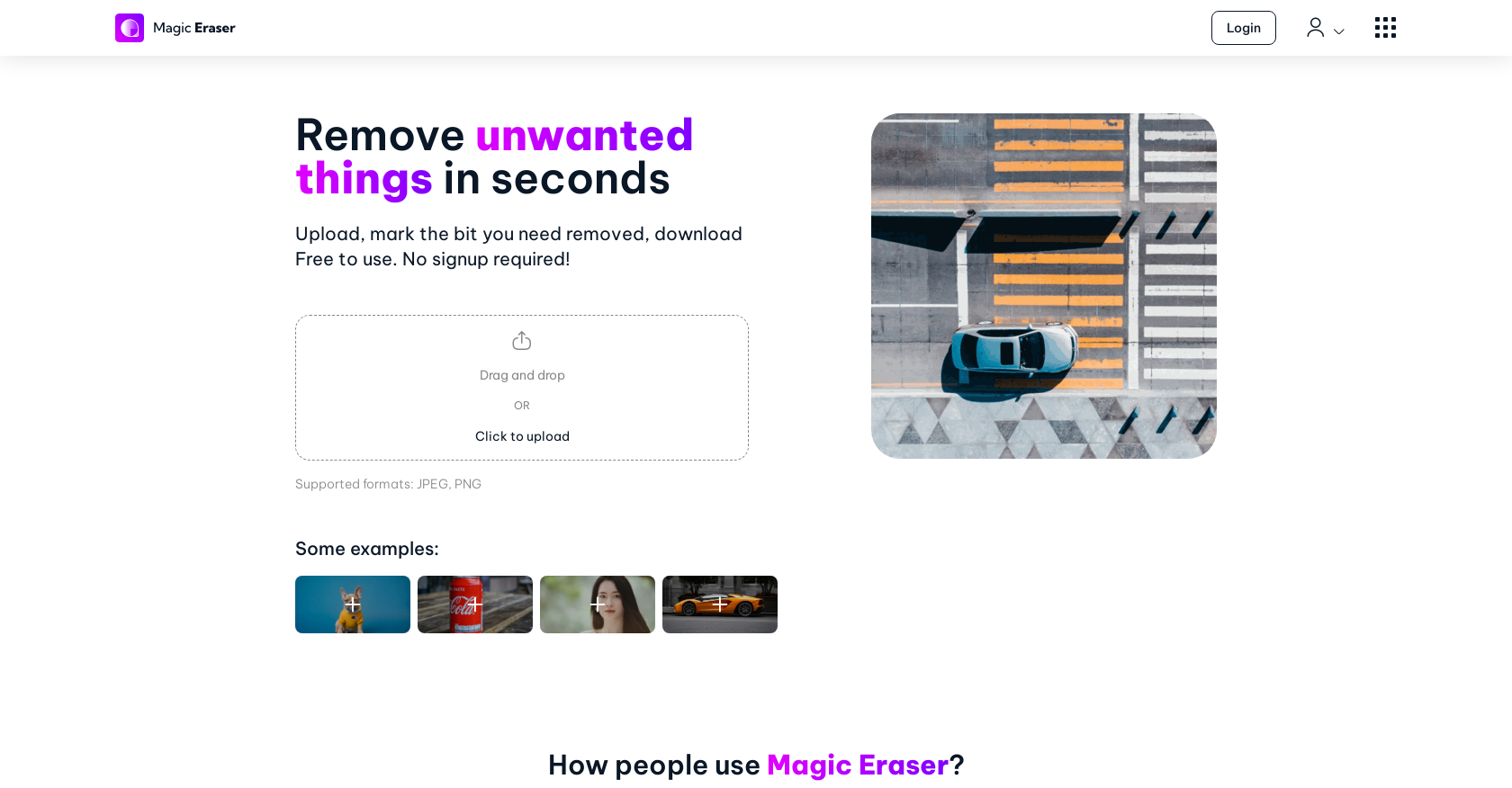 Magic Eraser - Screenshot showing the interface and features of this AI tool