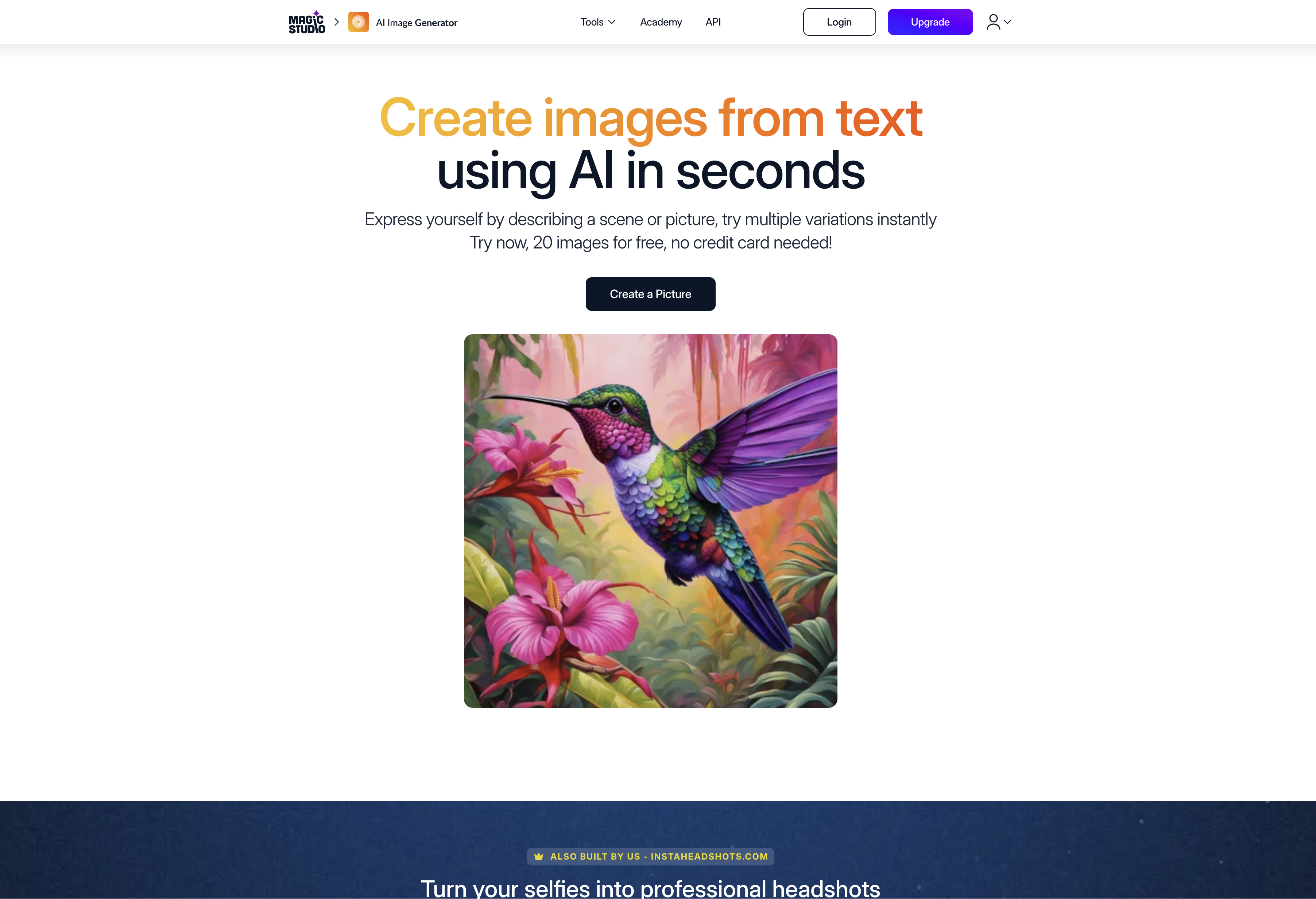Magic Studio - Screenshot showing the interface and features of this AI tool