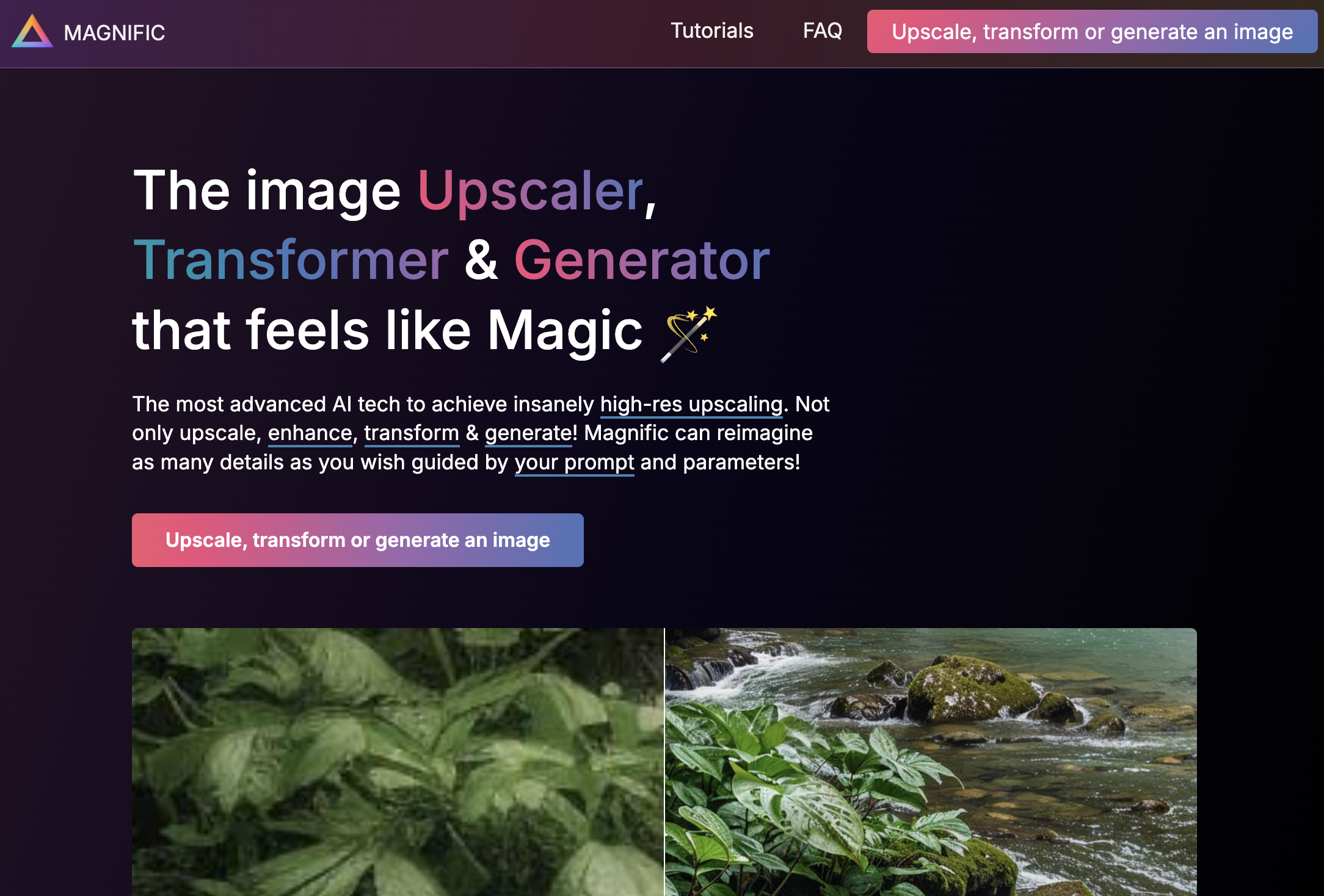 Magnificv1.4 - Screenshot showing the interface and features of this AI tool